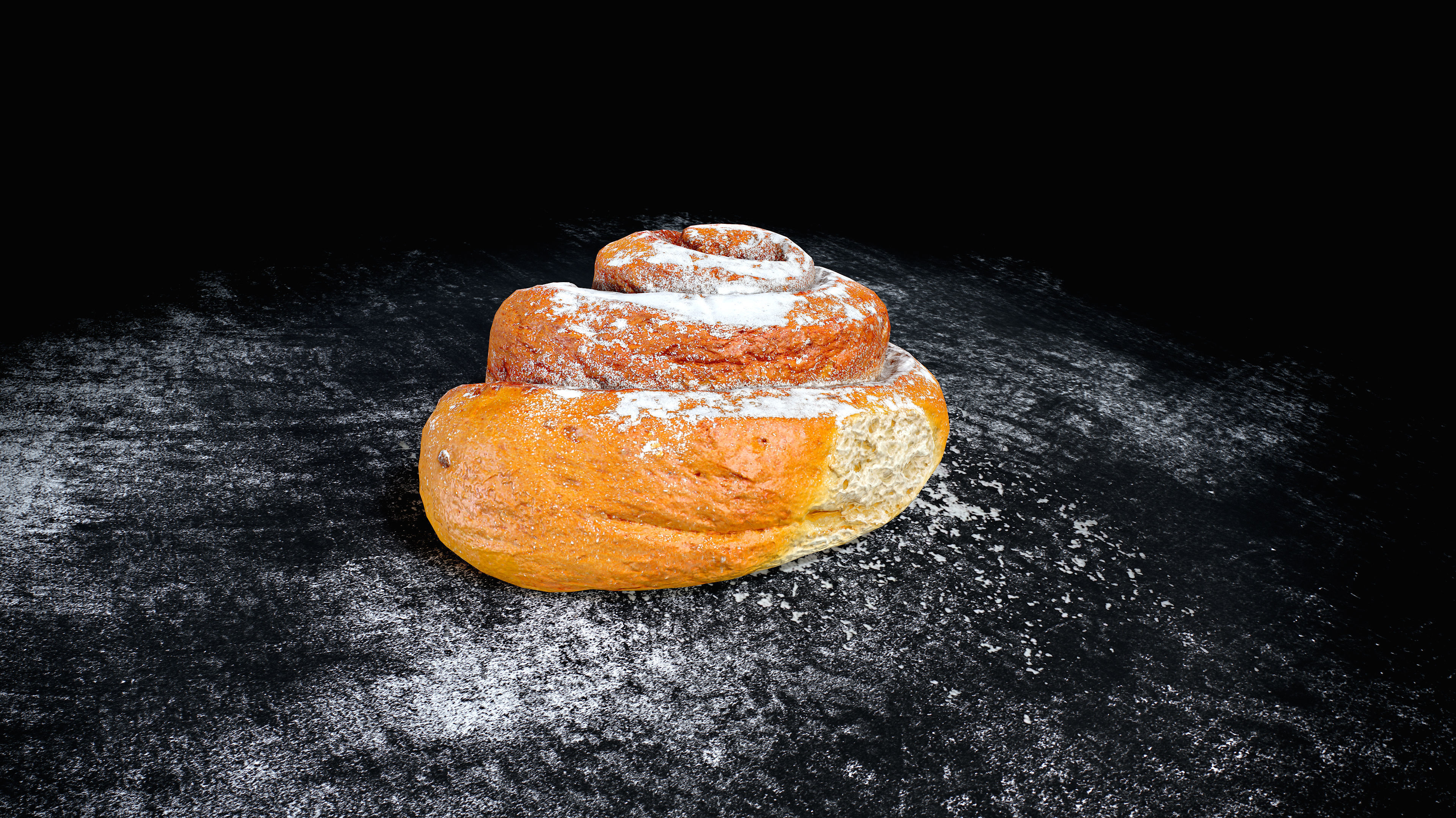 Swirl bun PBR Low-poly 3D model_5