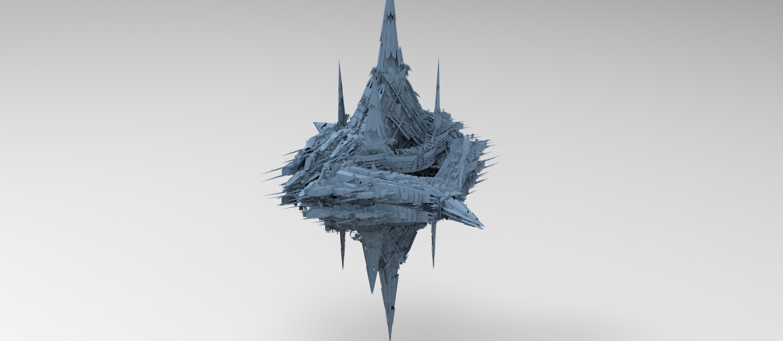 Cyberpunk magma oil rig  2 3D model_1