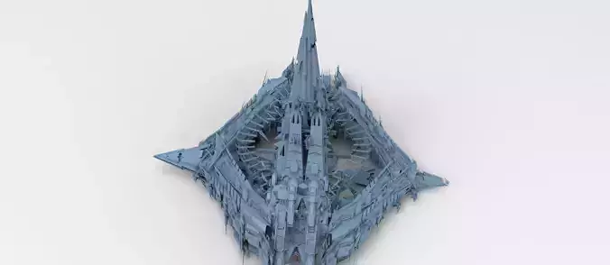 Cyberpunk magma oil refinery exterior