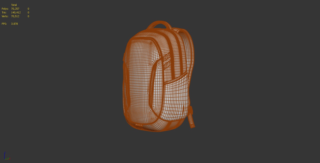 Under Armour Hustle 6 Backpack Low-poly 3D model_4