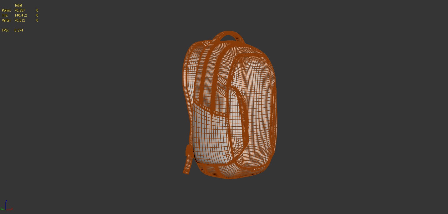 Under Armour Hustle 6 Backpack Low-poly 3D model_5