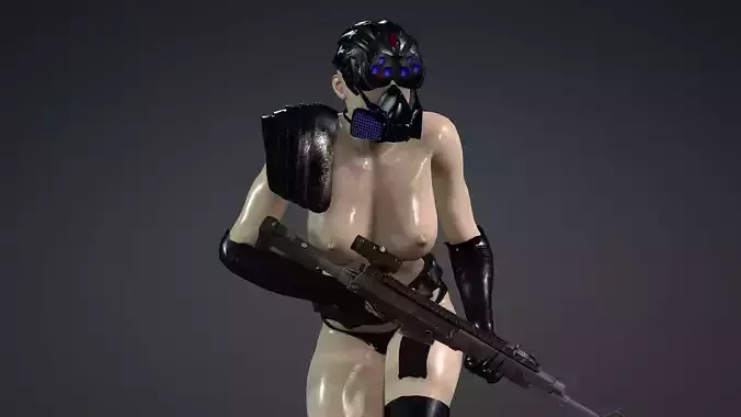 Hybrid Vampire Tactical Super Soldier Low-poly 3D model