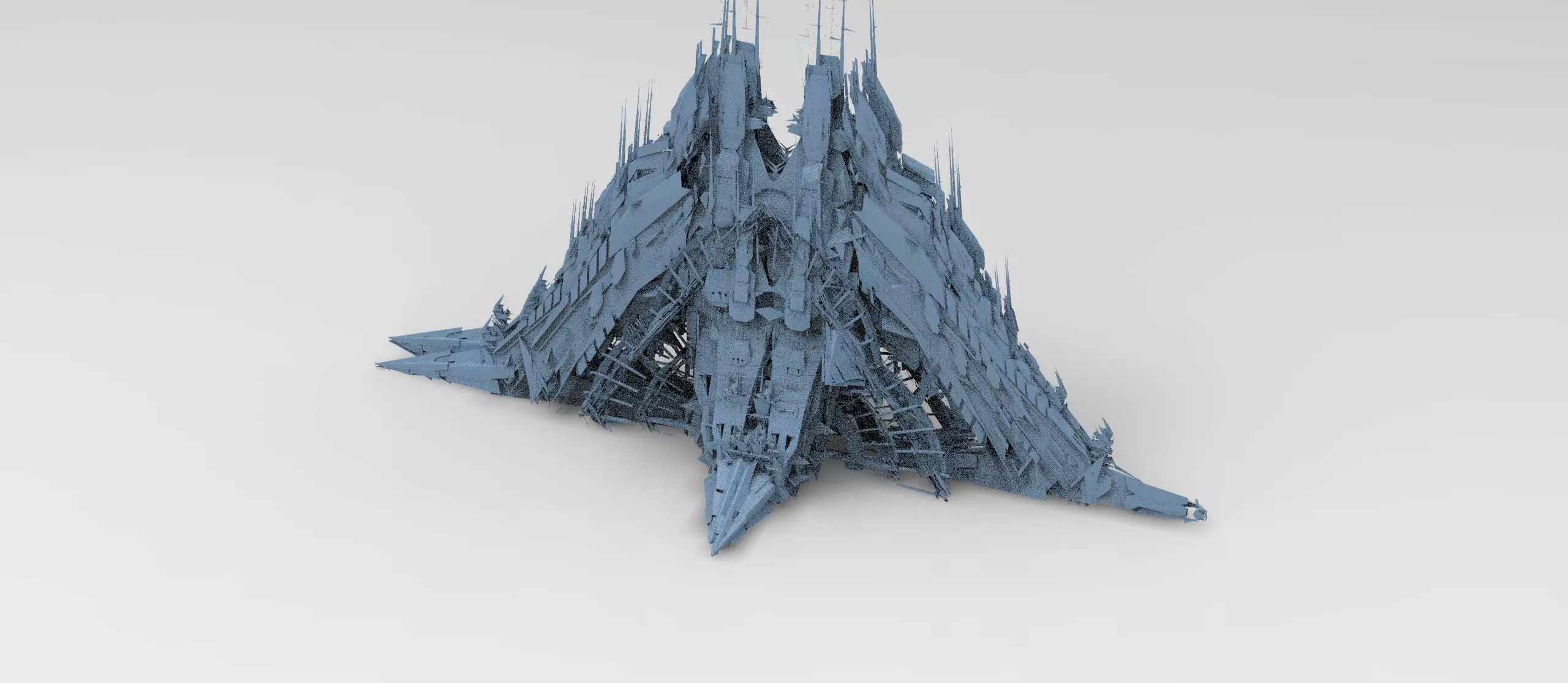 Cyberpunk magma oil rig fountain 1 3D model