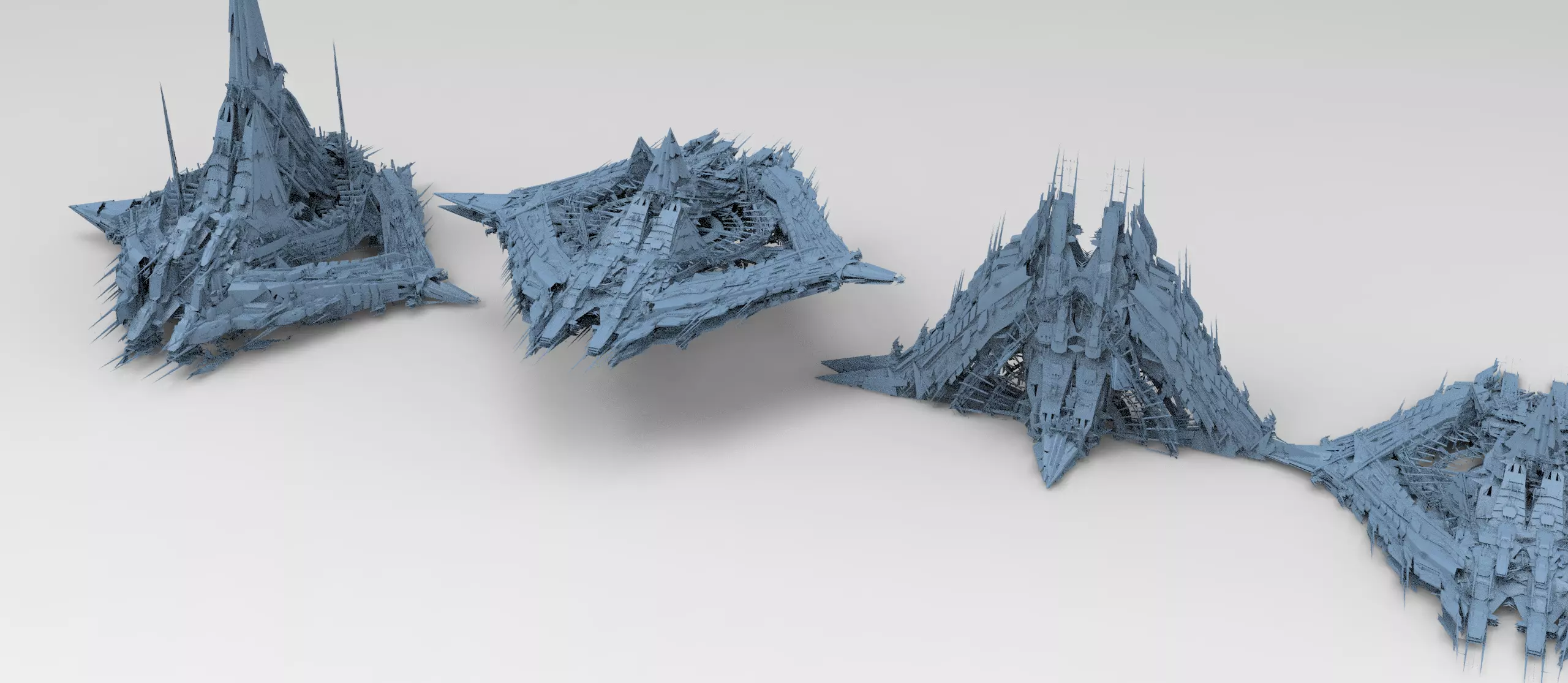 Cyberpunk magma oil rig fountain series 1 3D model