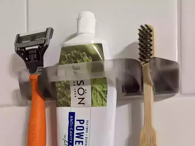 Toothbrush Toothpaste and Razor holder wall mount 3D print model