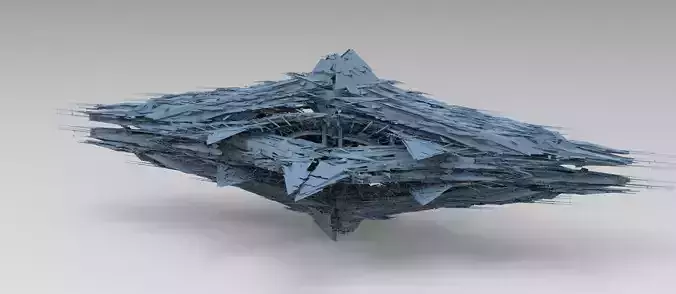 Cyberpunk magma oil rig fountain ship 1 