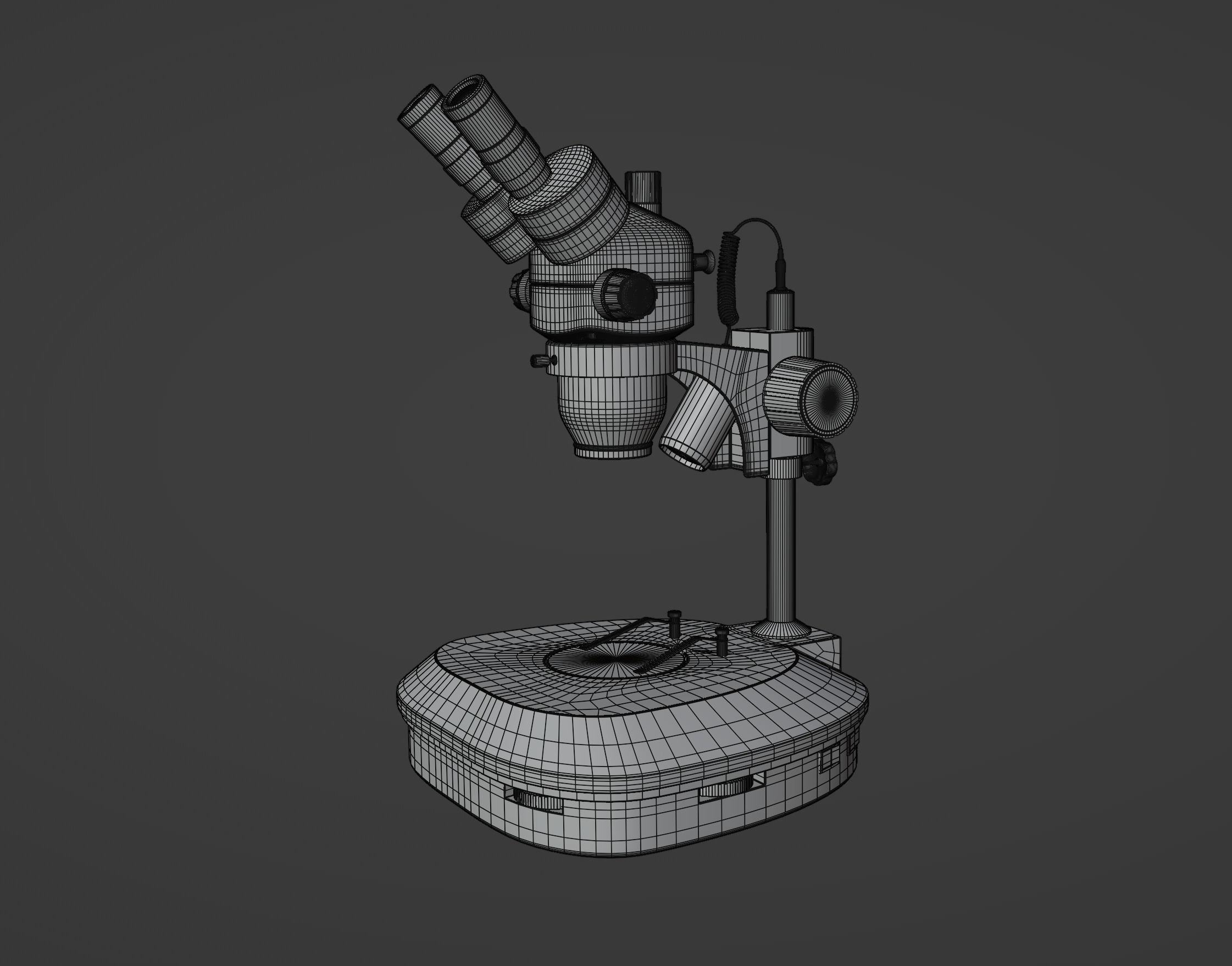 Microscope Low-poly 3D model_12