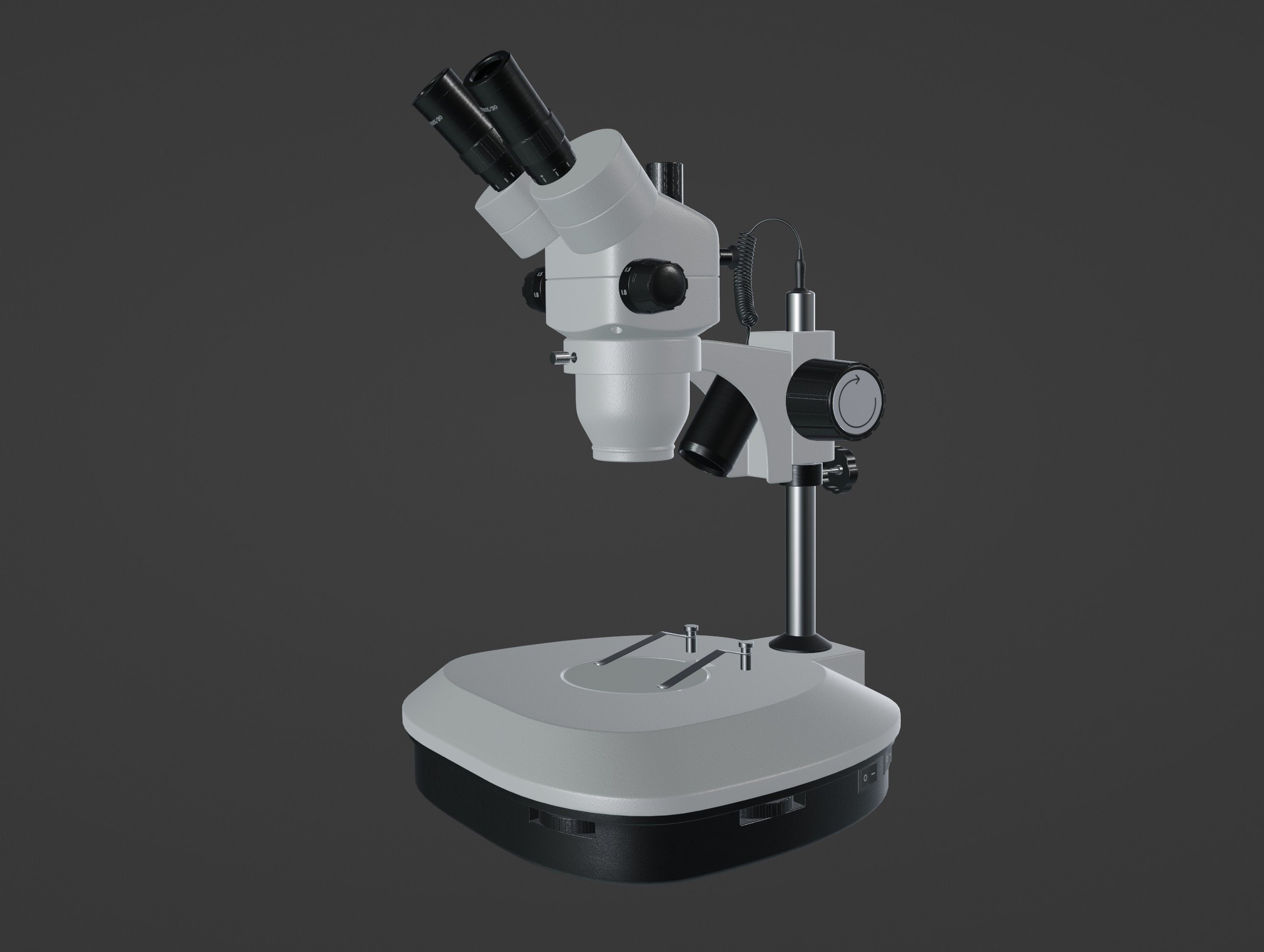 Microscope Low-poly 3D model_16