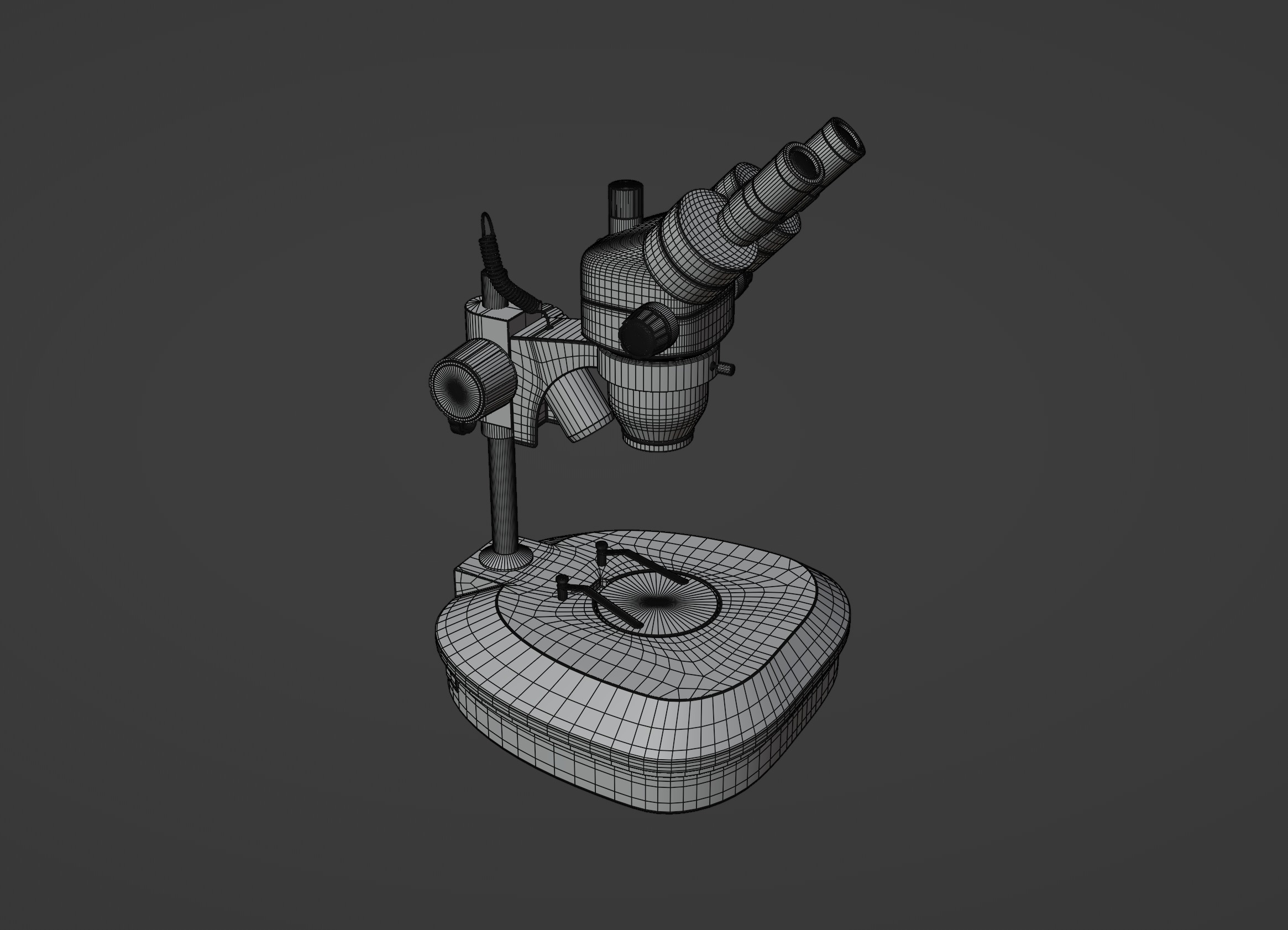 Microscope Low-poly 3D model_15