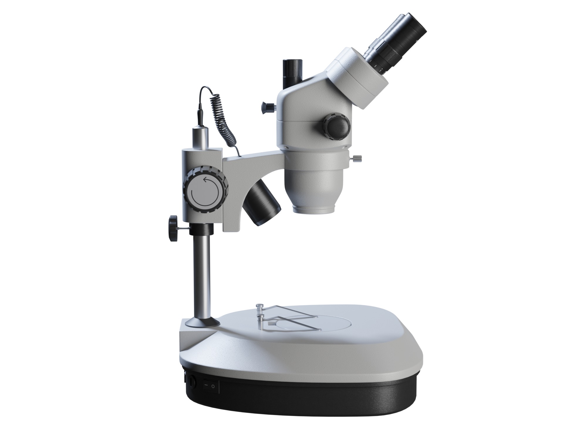 Microscope Low-poly 3D model_4