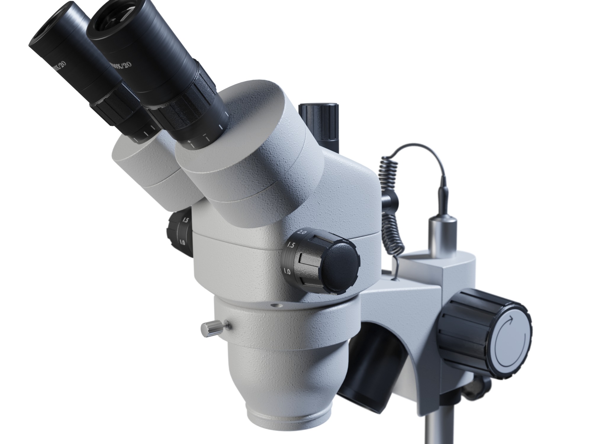 Microscope Low-poly 3D model_1