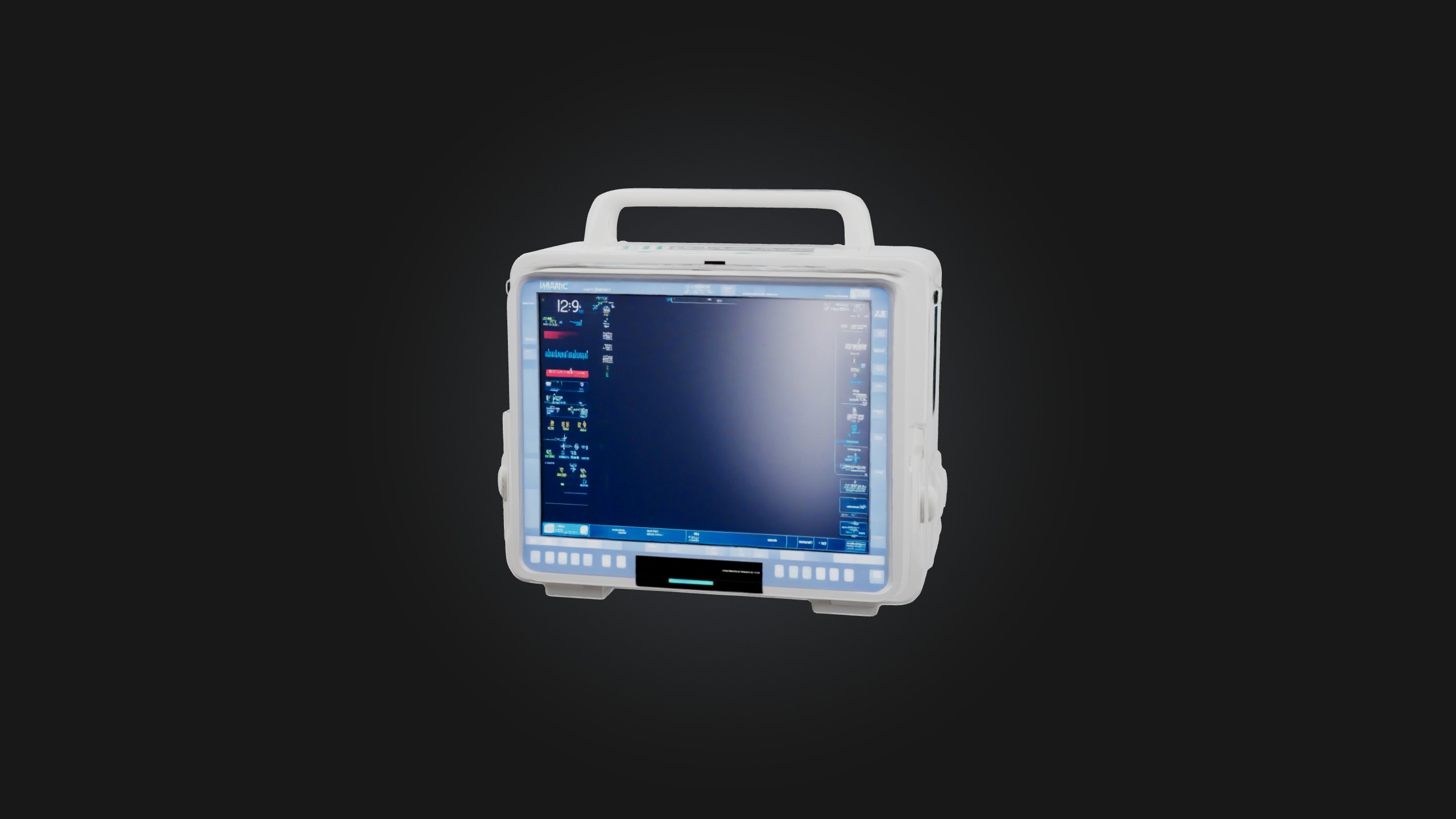 Medical Monitor Low-poly 3D model_1