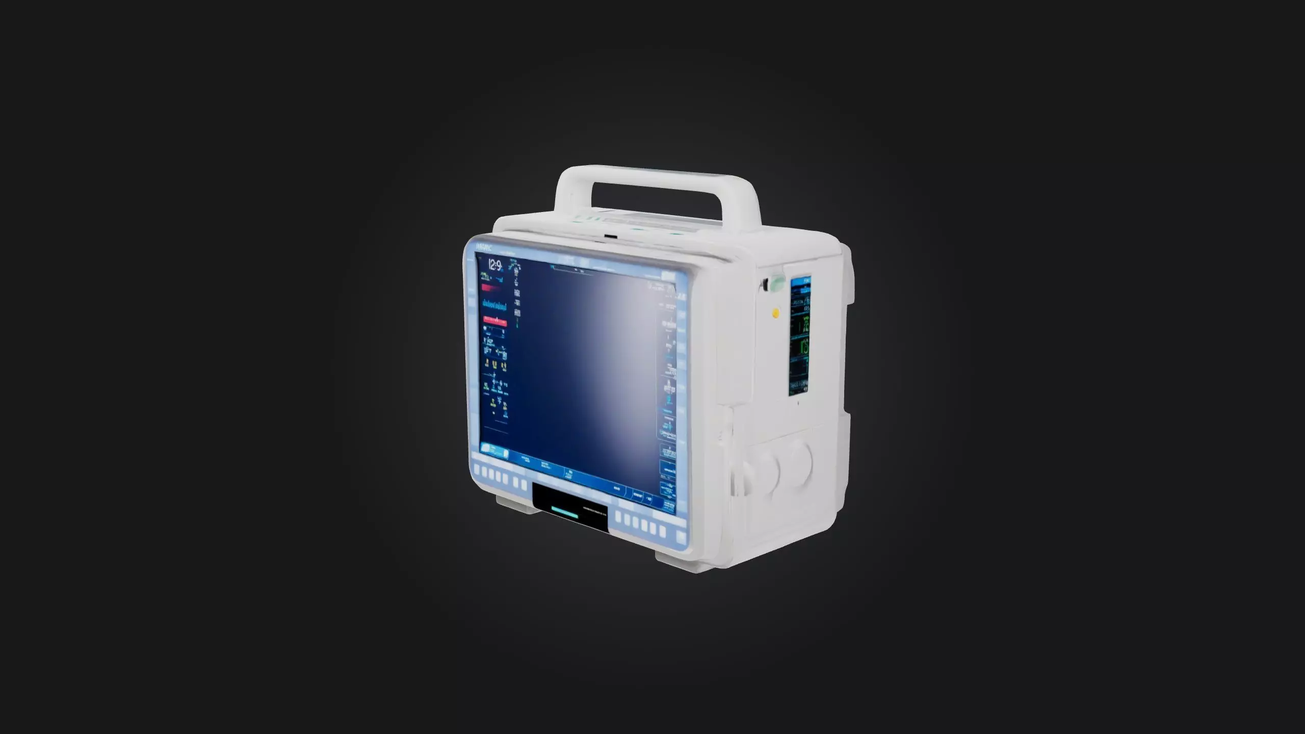 Medical Monitor Low-poly 3D model_0