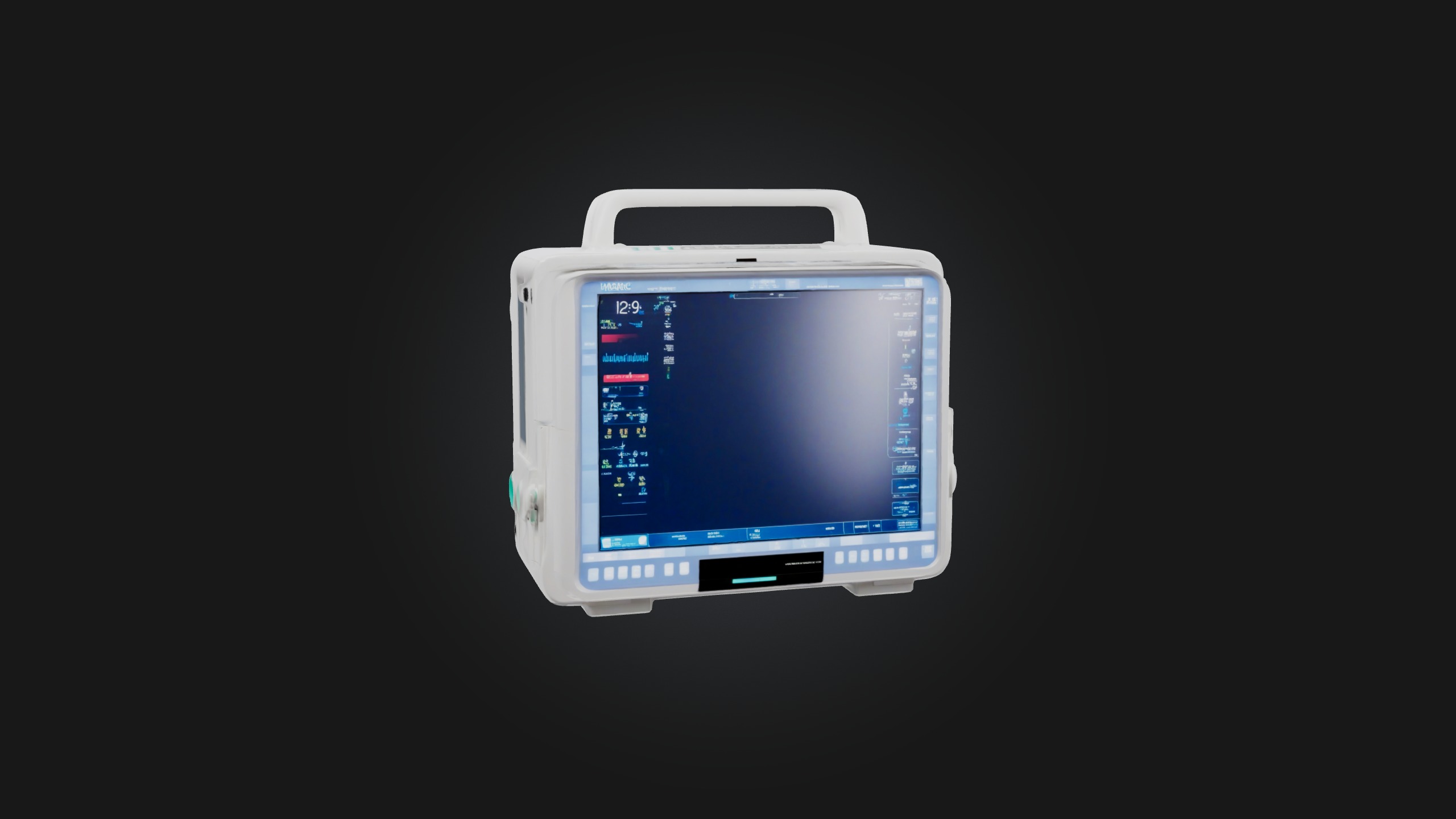 Medical Monitor Low-poly 3D model_3