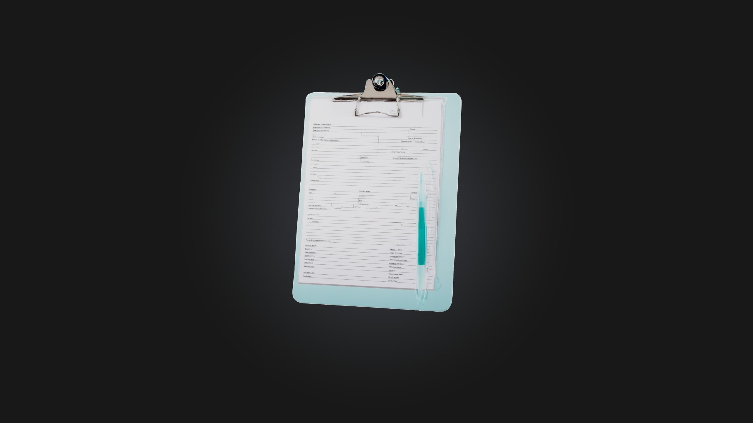 Medical Clipboard Low-poly 3D model_1
