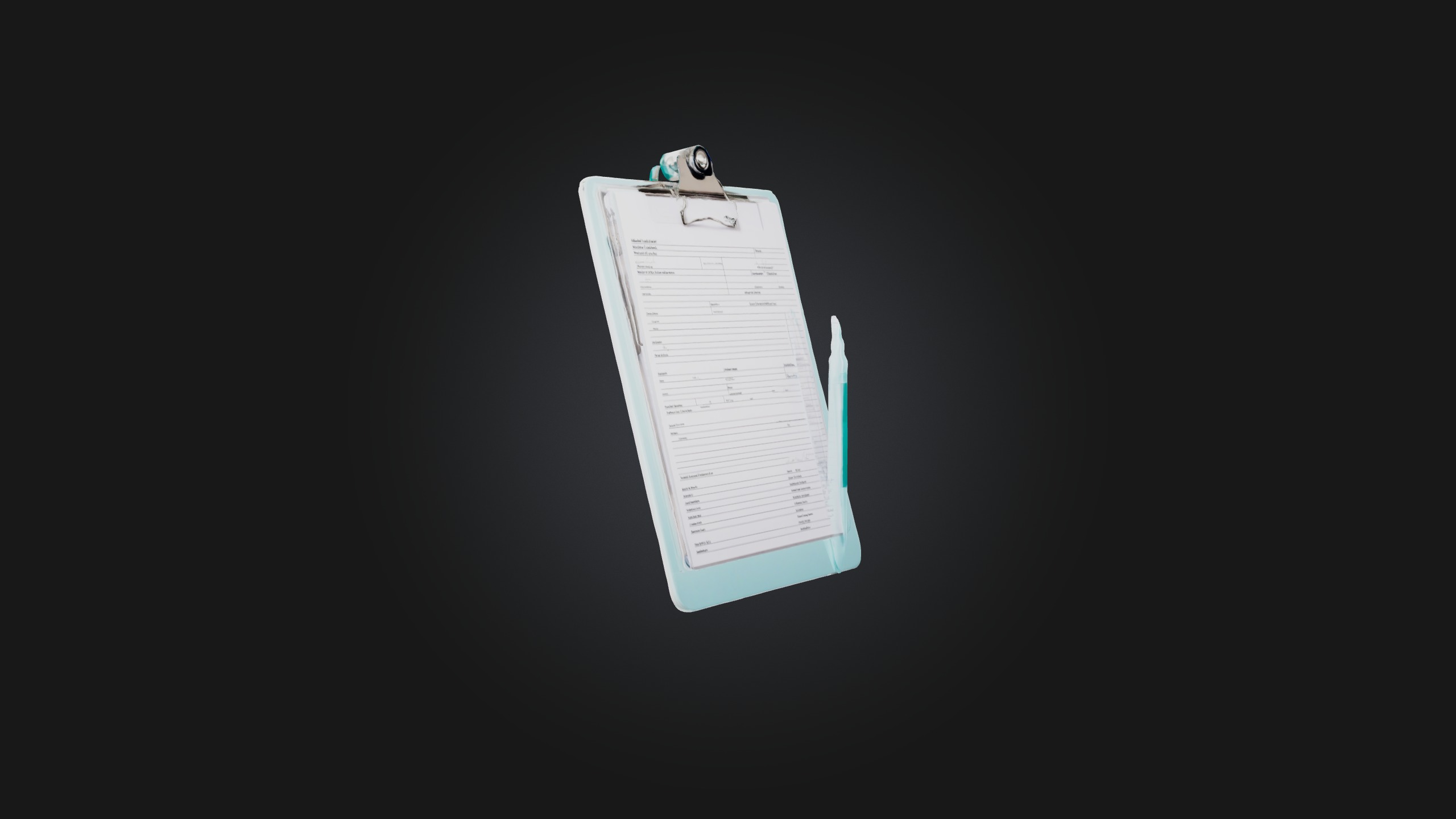 Medical Clipboard Low-poly 3D model_4
