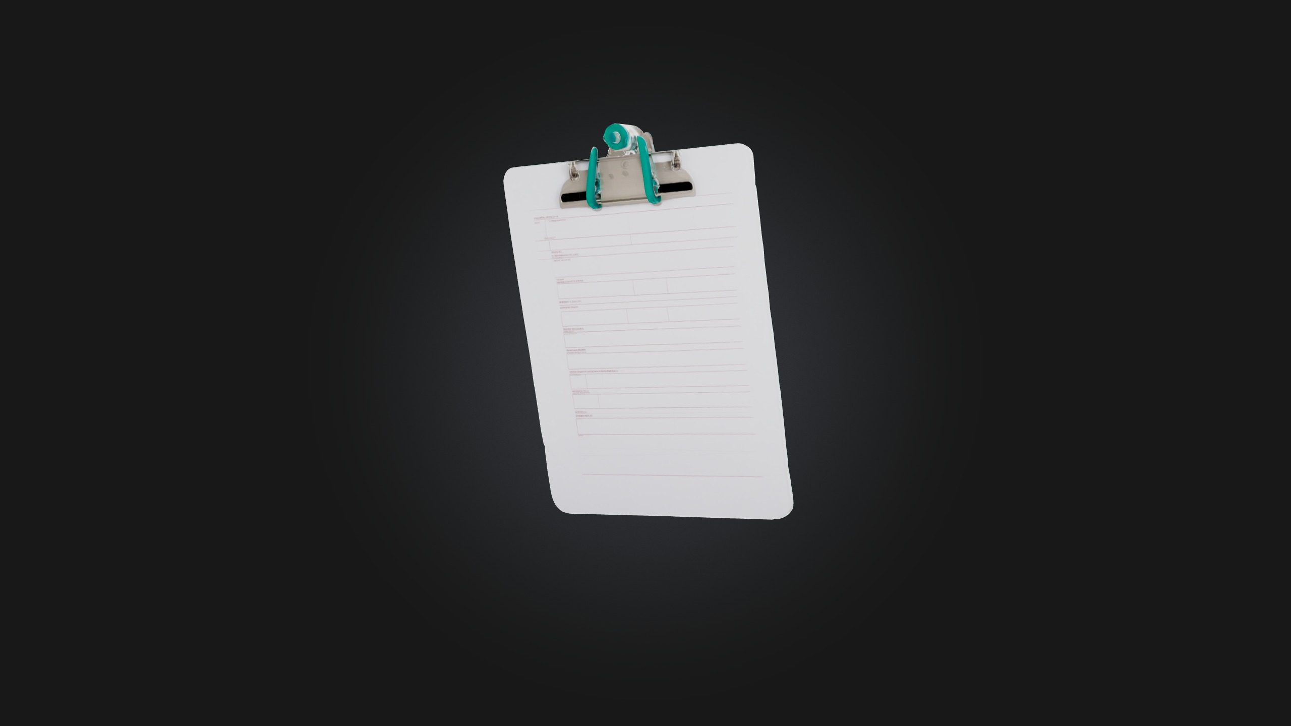 Medical Clipboard Low-poly 3D model_7