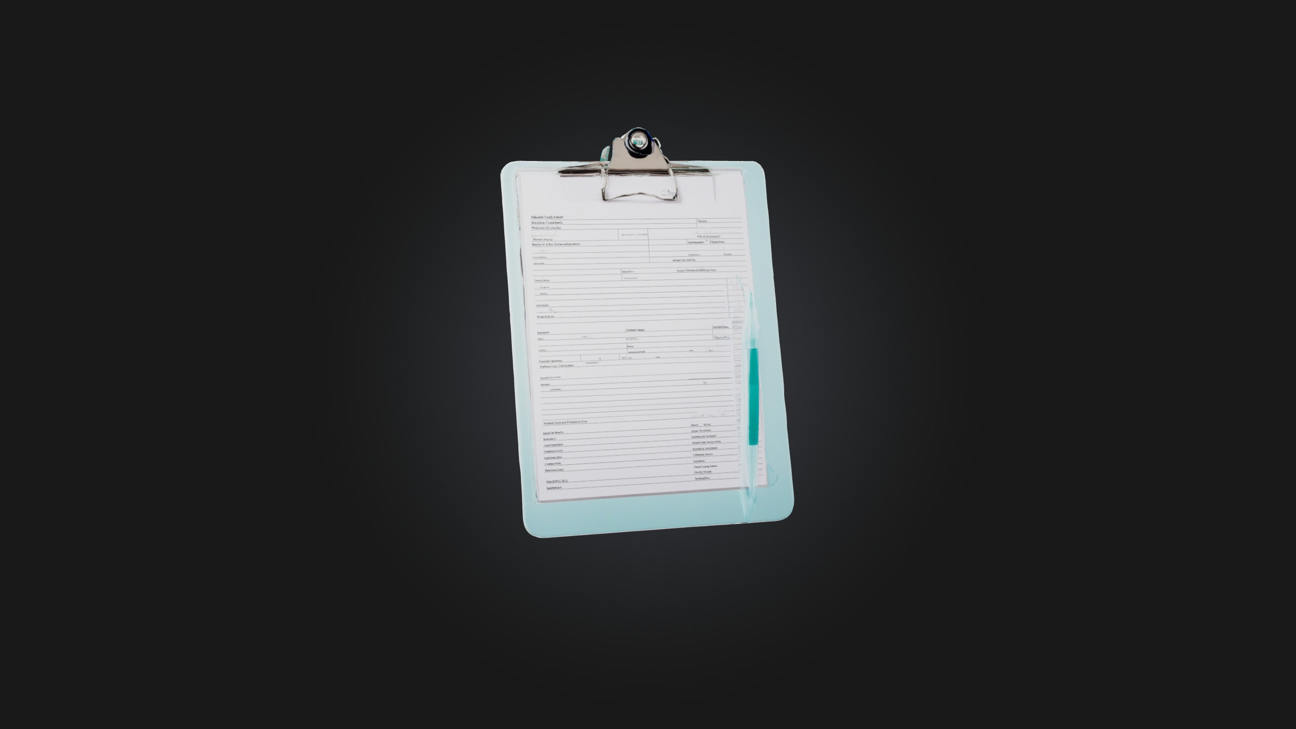 Medical Clipboard Low-poly 3D model_3