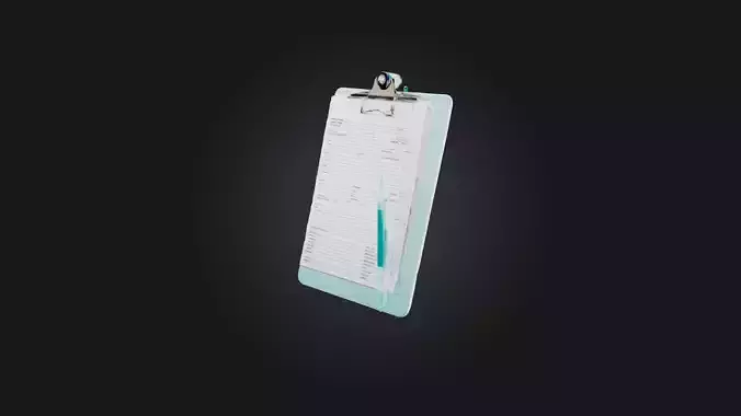 Medical Clipboard Low-poly 3D model
