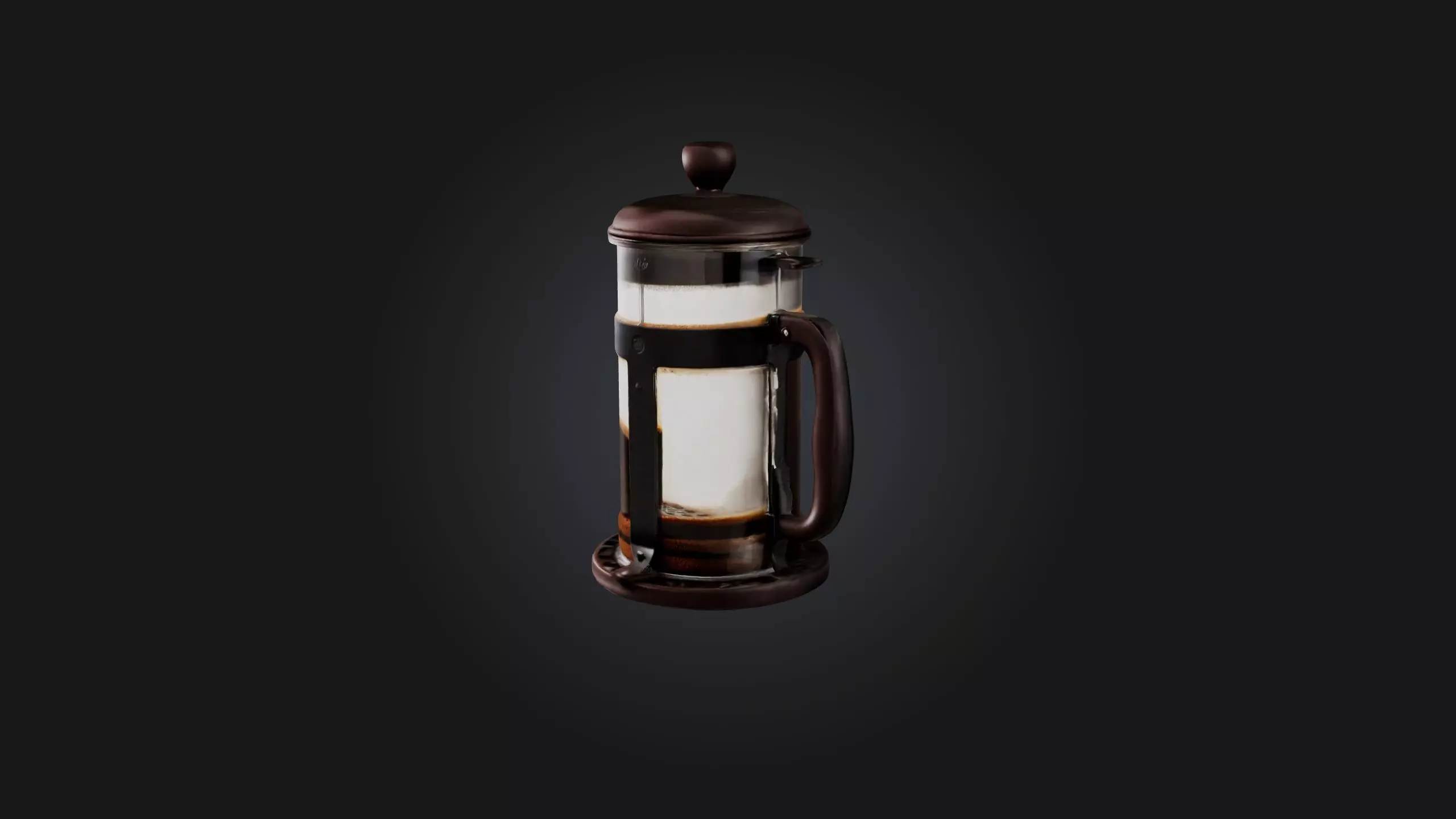 Manual coffee press Low-poly 3D model_0
