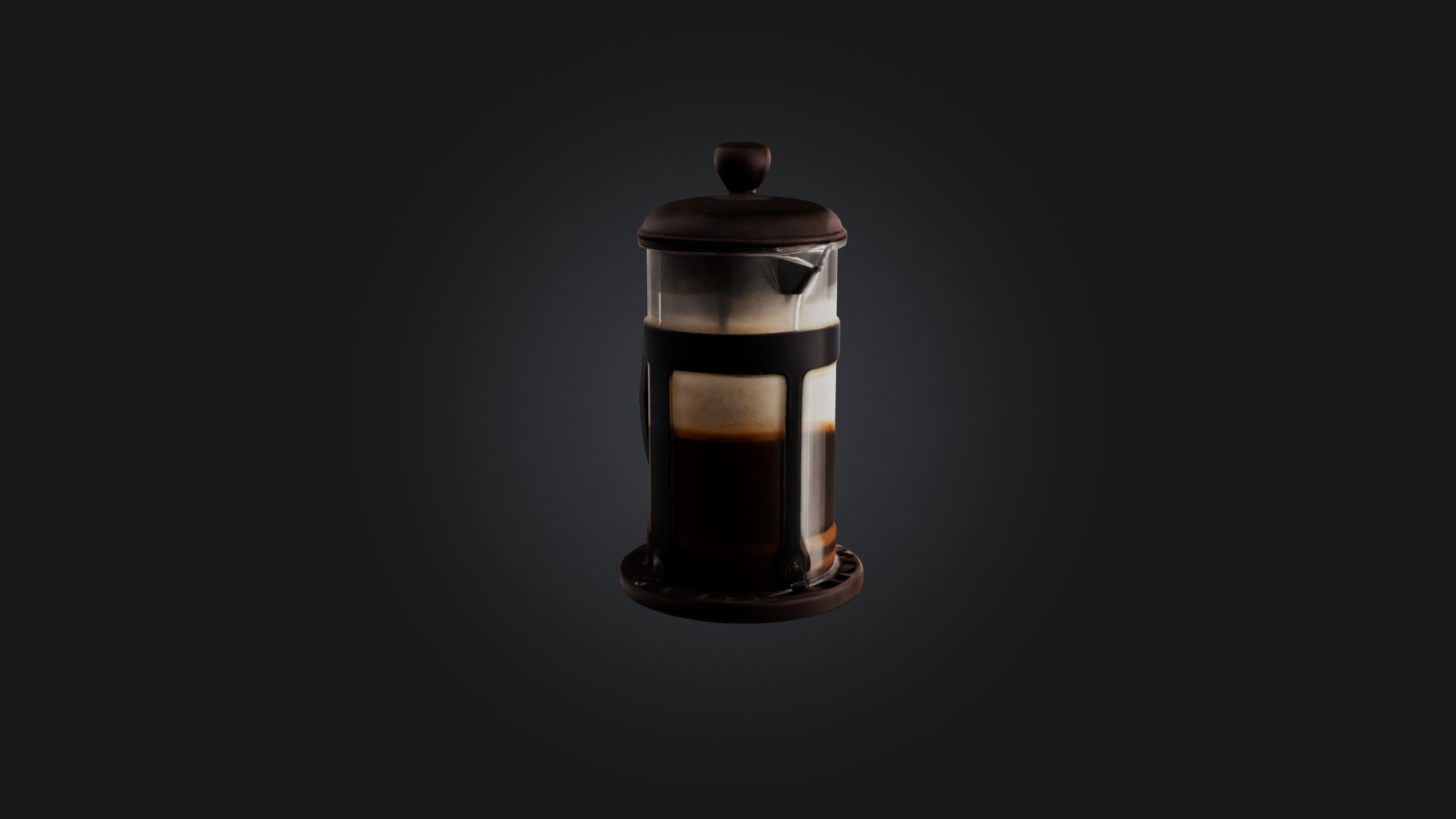 Manual coffee press Low-poly 3D model_3
