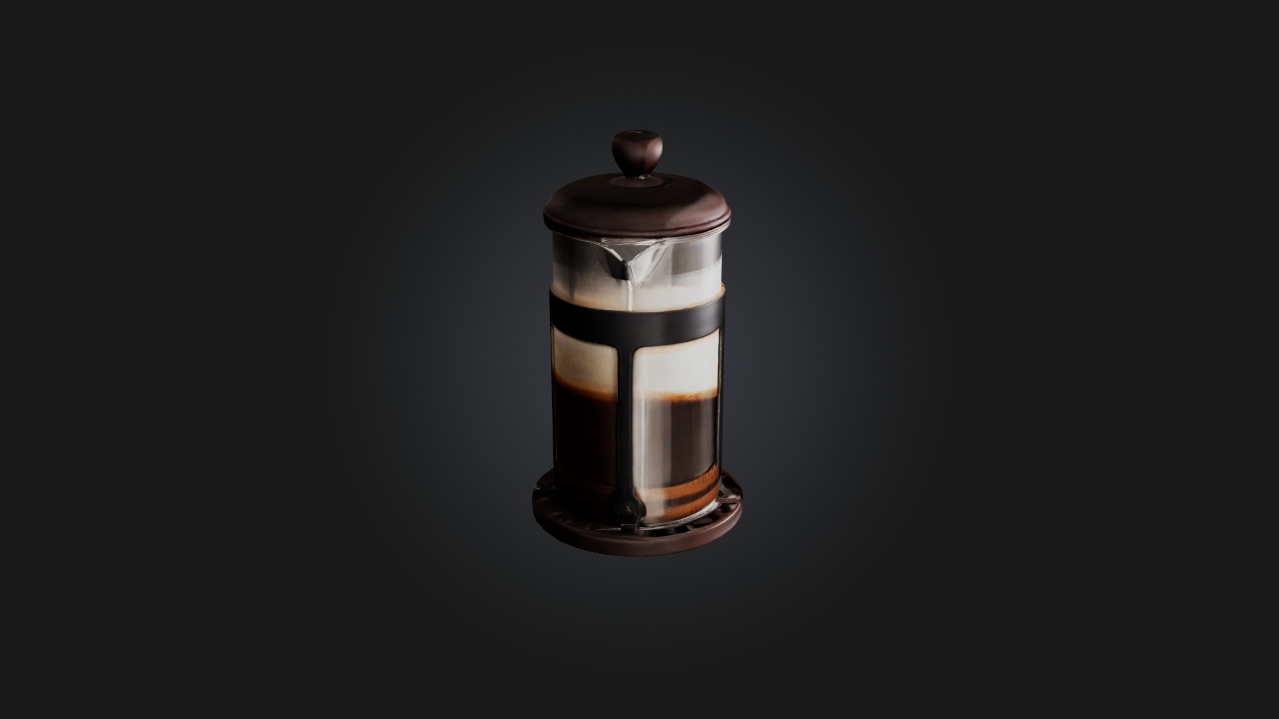 Manual coffee press Low-poly 3D model_7