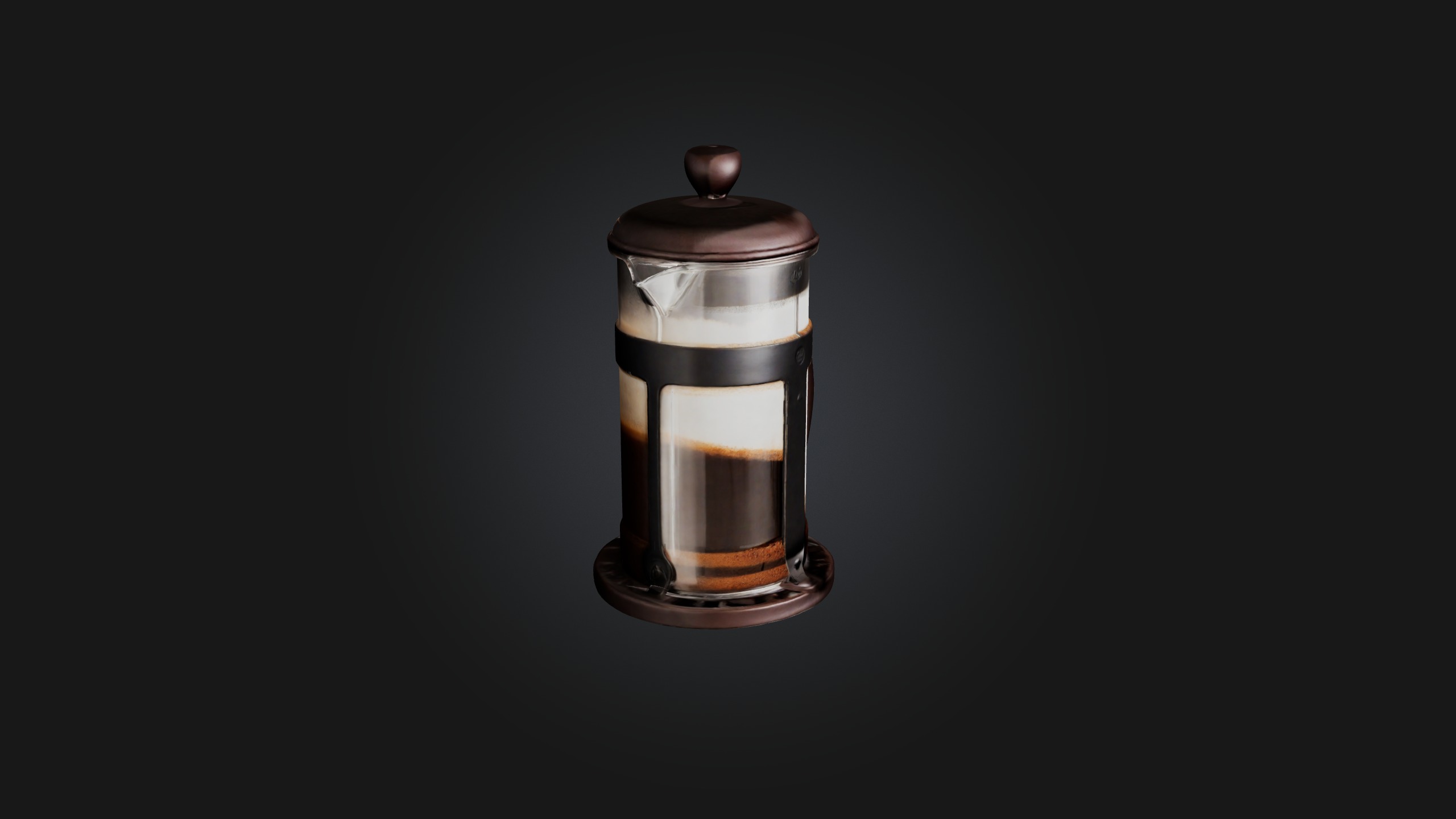 Manual coffee press Low-poly 3D model_6