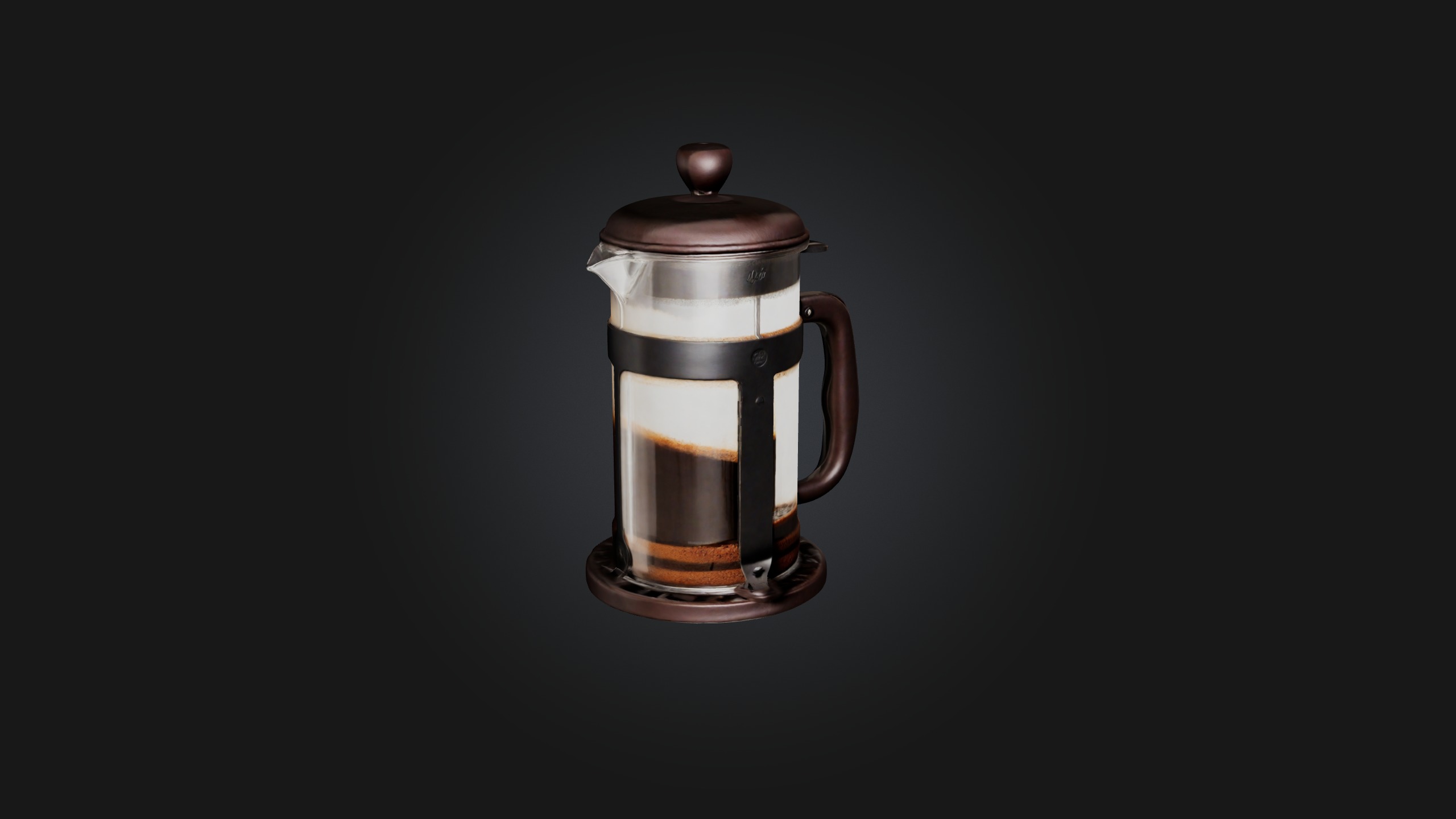 Manual coffee press Low-poly 3D model_5