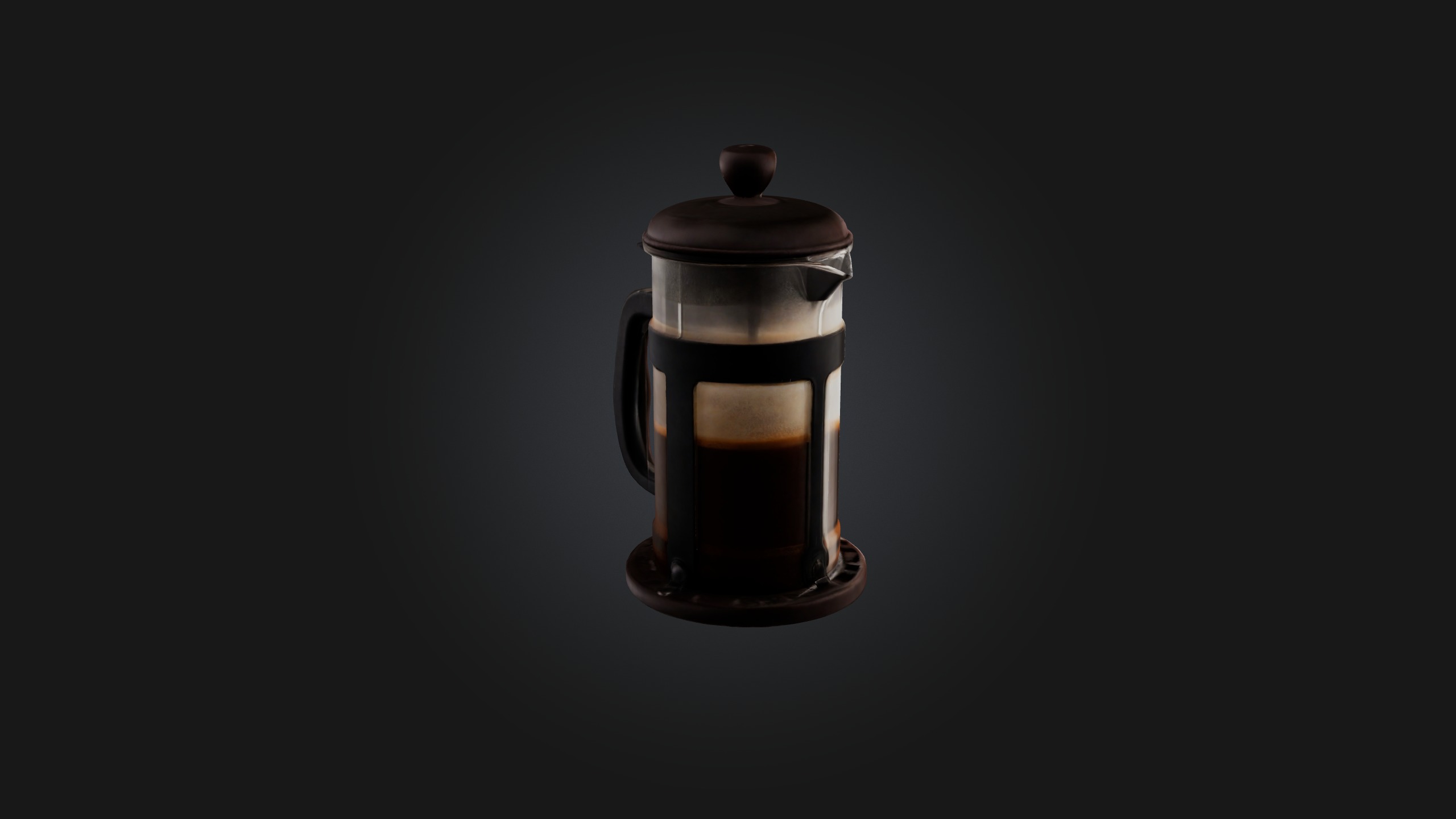 Manual coffee press Low-poly 3D model_4