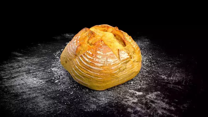 Tasty White Bread Low-poly 3D model