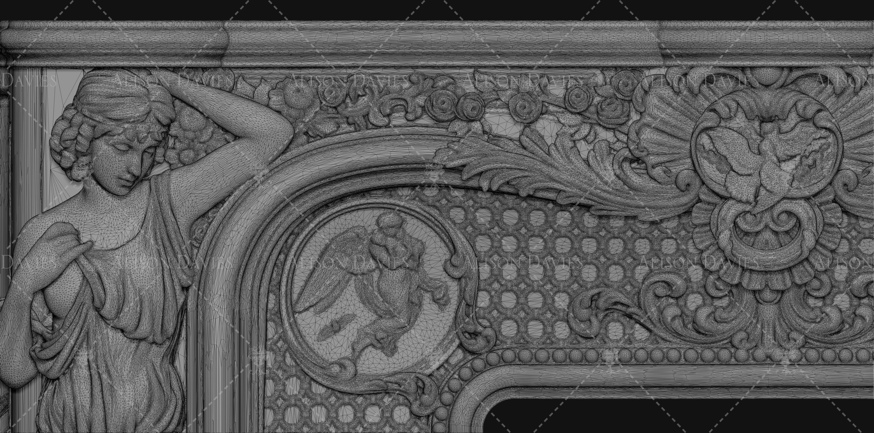 Large impressive French fireplace surround 3D print model 3D print model_5