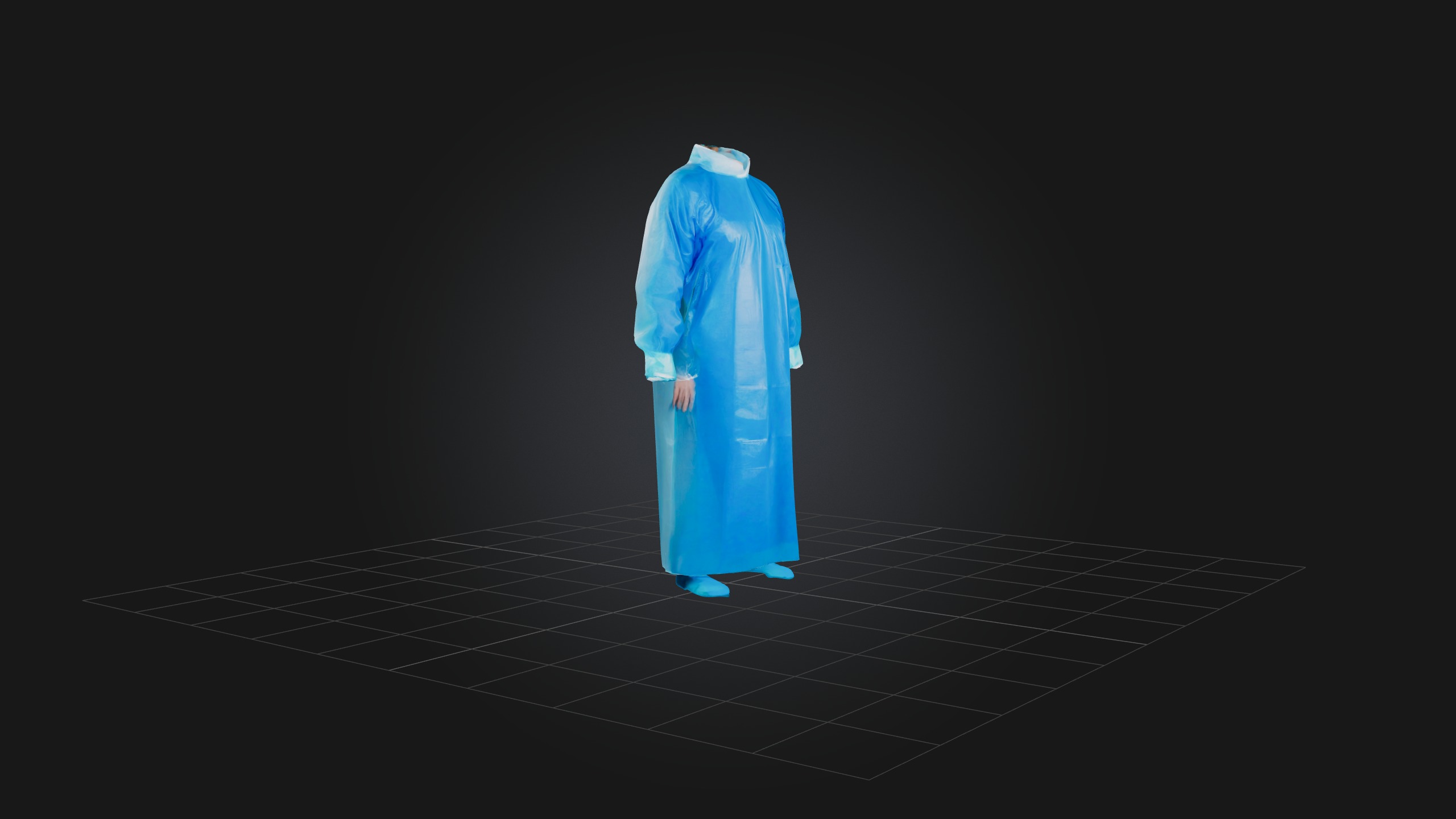 Isolation Gown Low-poly 3D model_4