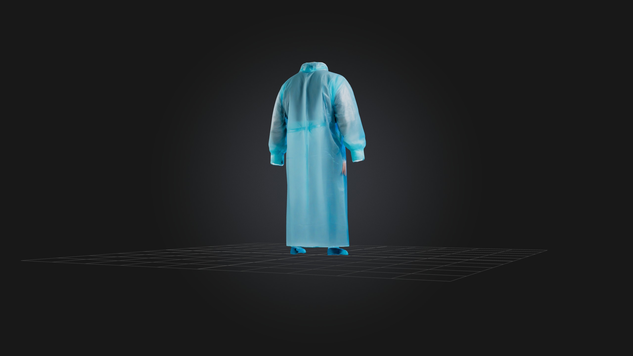Isolation Gown Low-poly 3D model_7