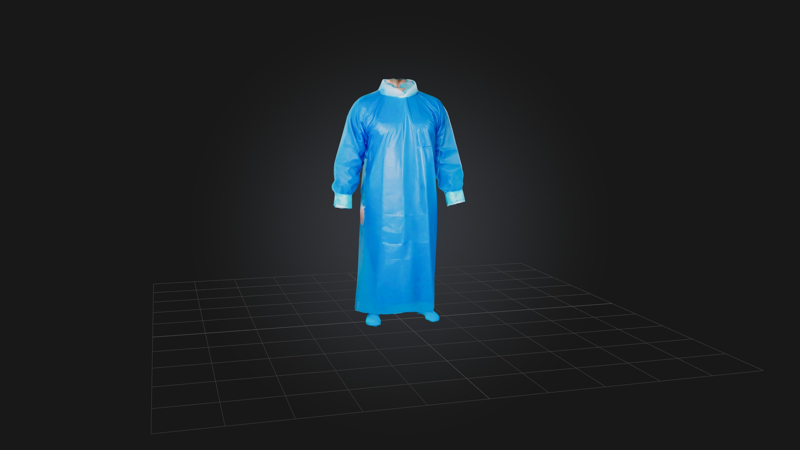 Isolation Gown Low-poly 3D model_3