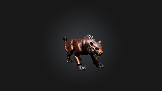 Iron Tiger Low-poly 3D model