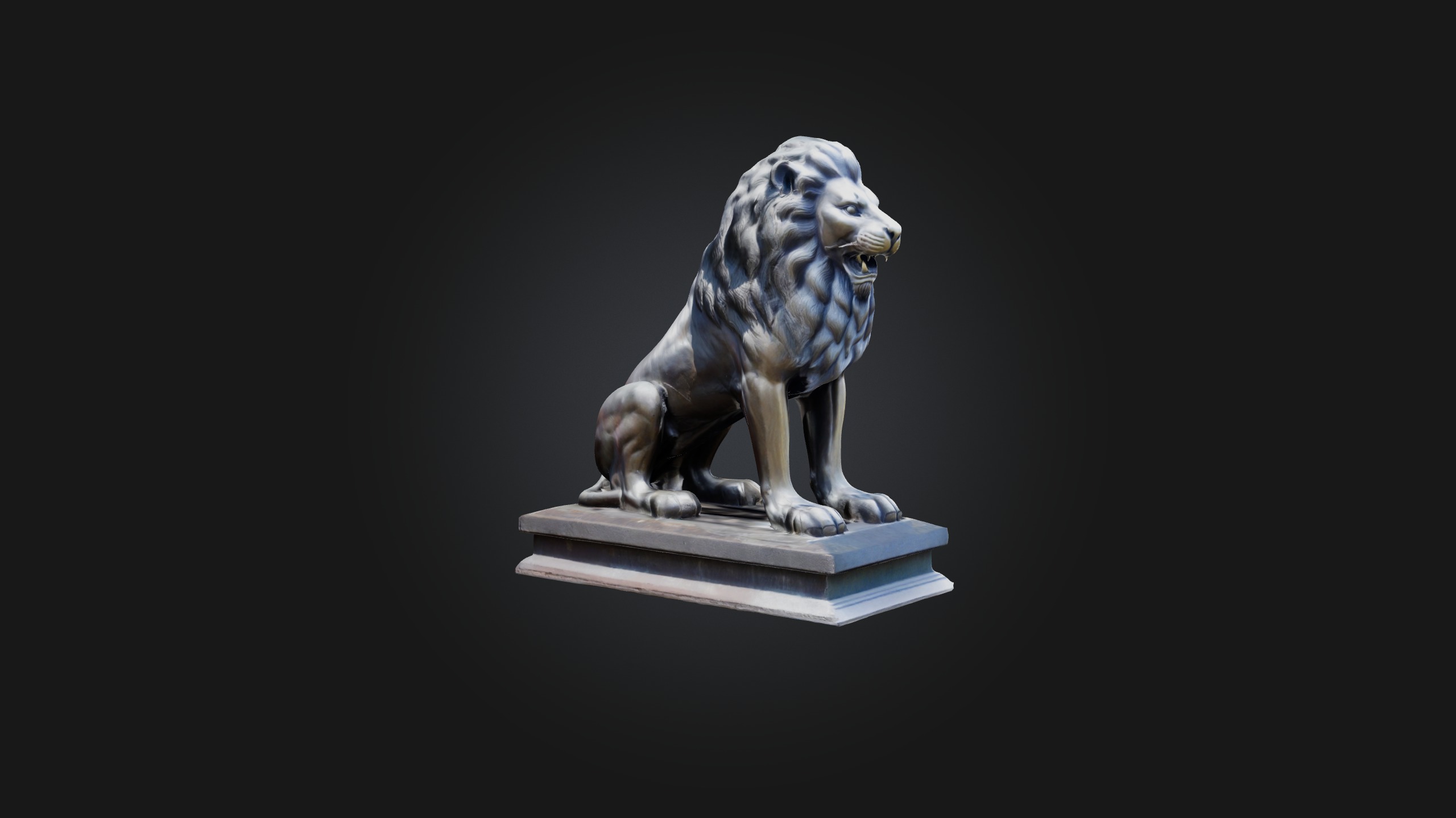 Iron Lion Low-poly 3D model_4