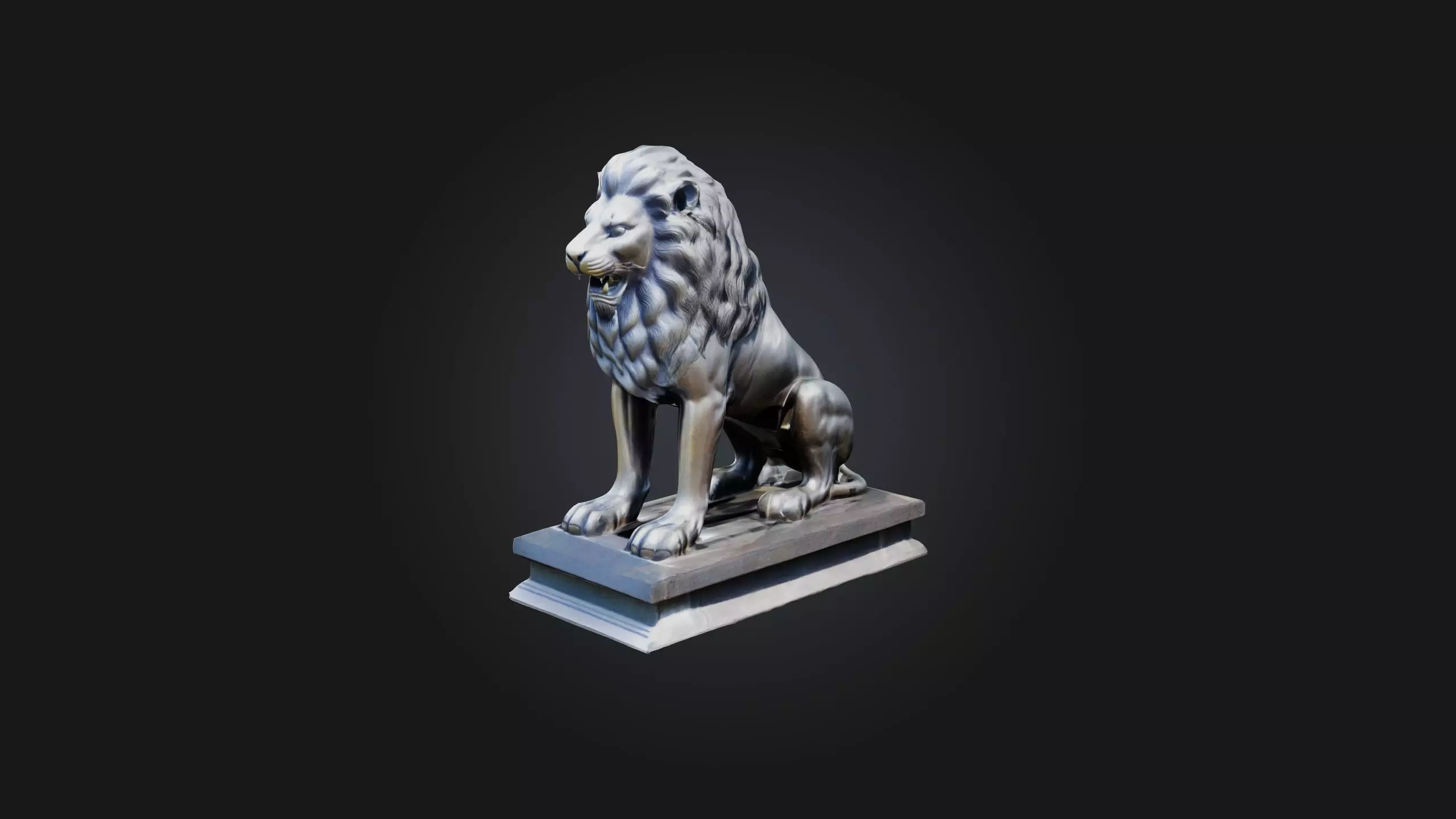 Iron Lion Low-poly 3D model_0