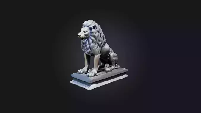 Iron Lion Low-poly 3D model