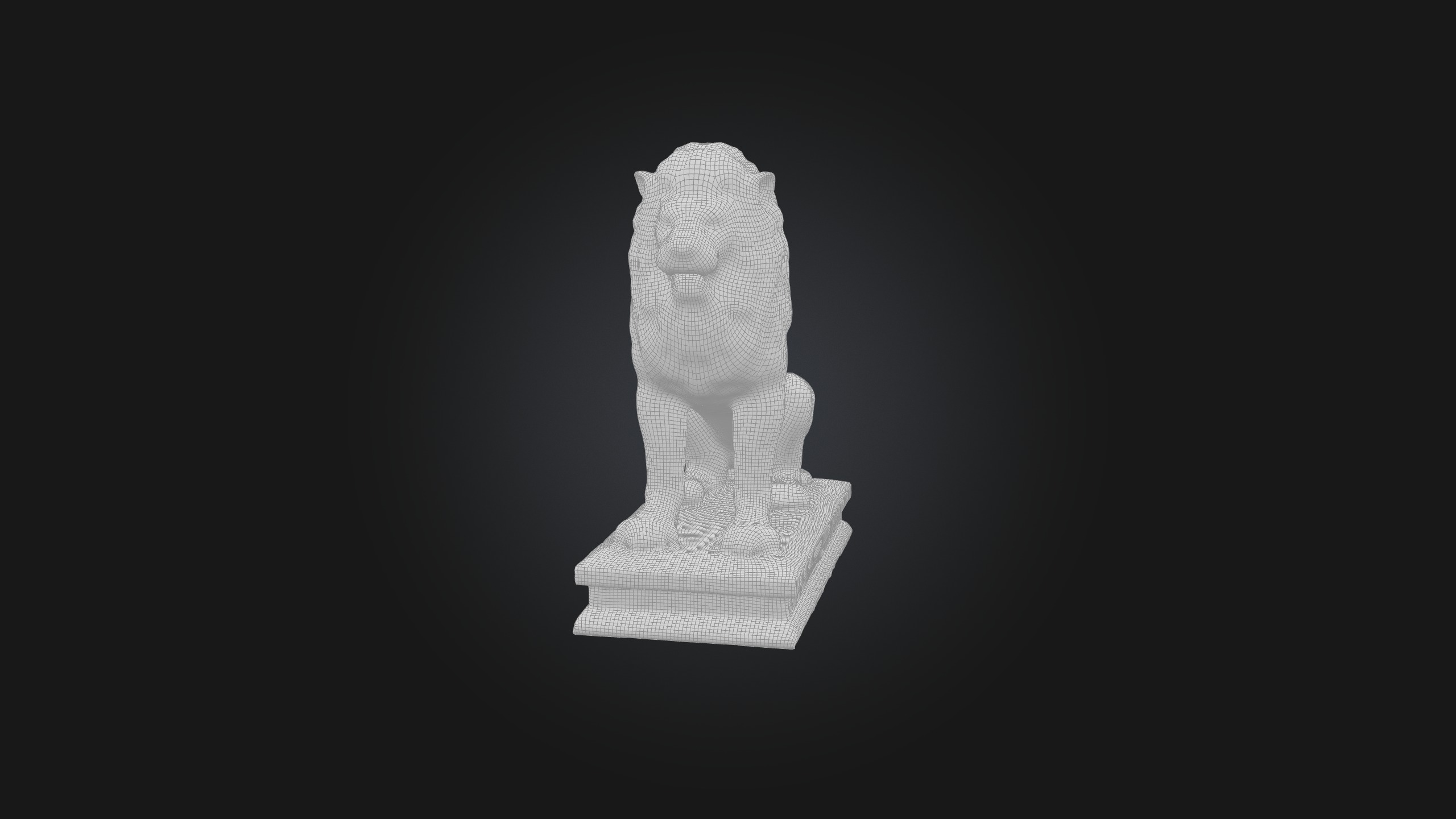 Iron Lion Low-poly 3D model_1