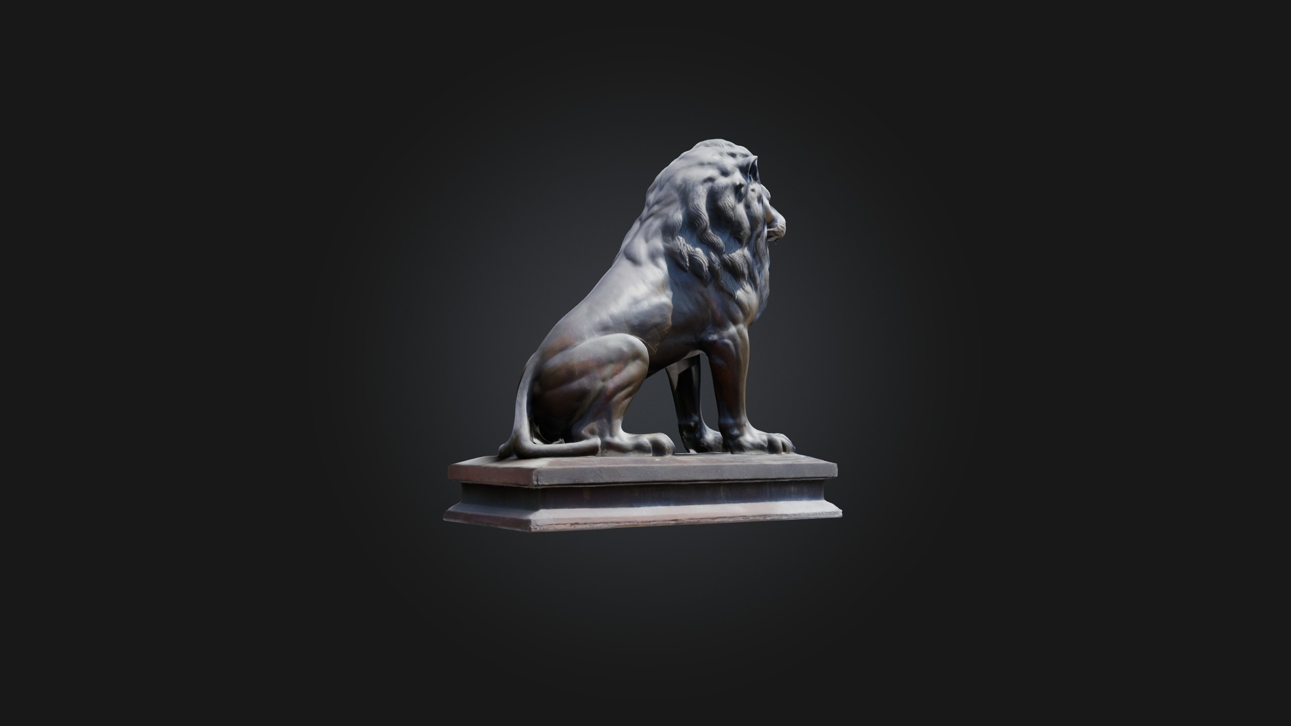 Iron Lion Low-poly 3D model_5