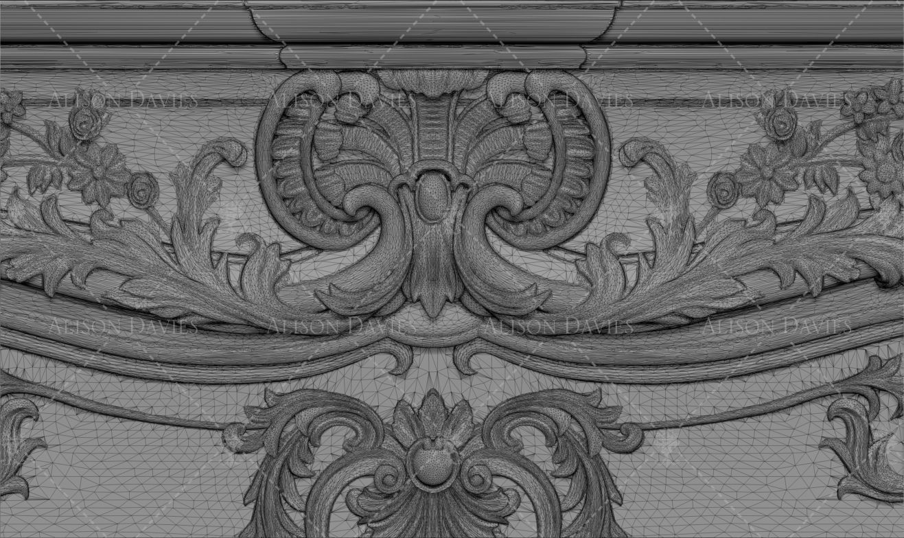 Pretty French Fireplace  Printable 3D model 3D print model_4