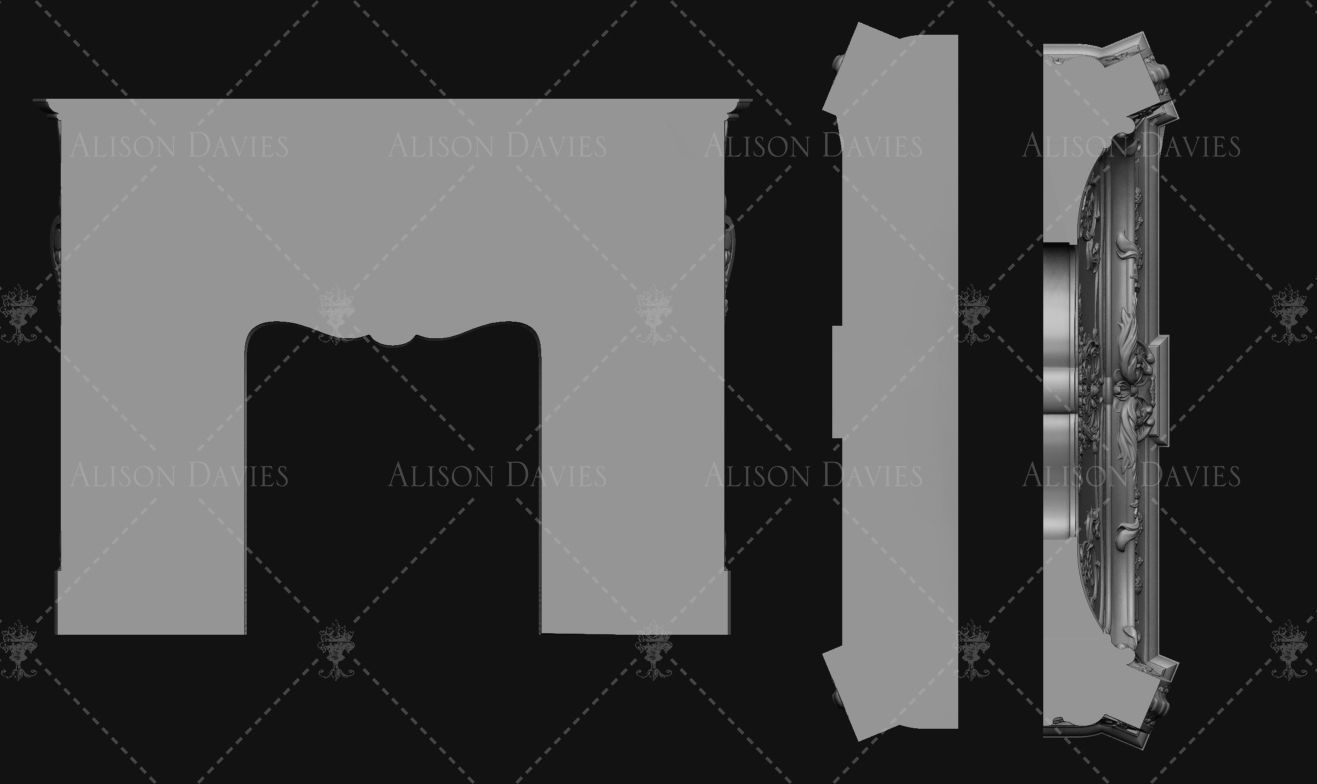 Pretty French Fireplace  Printable 3D model 3D print model_3