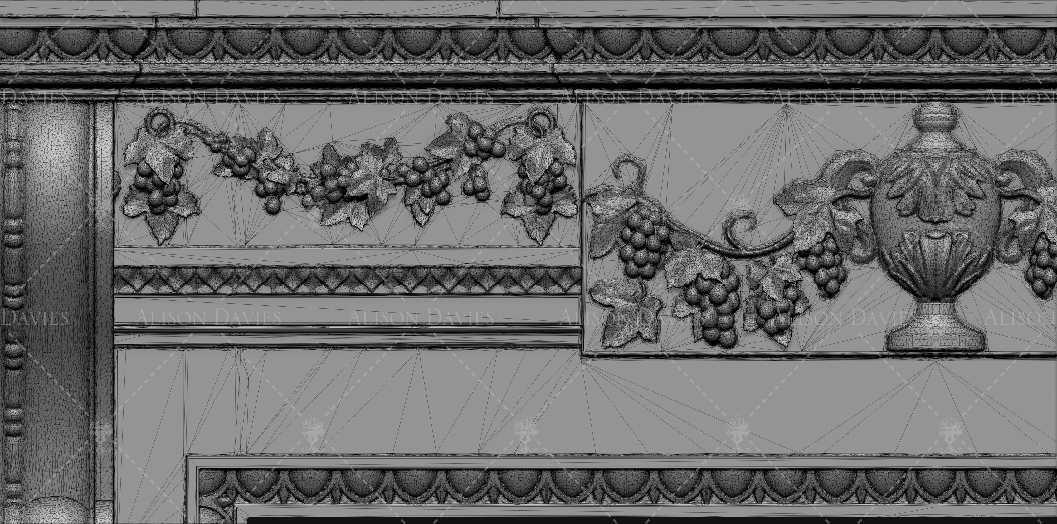 Beautiful French Fire Surround 3D print model 3D print model_4