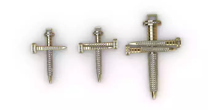 dijes- Colgantes paquete de 3 cruces de estaca -v-