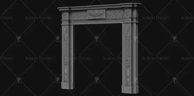 Small French Fire surround Fireplace 3D print model