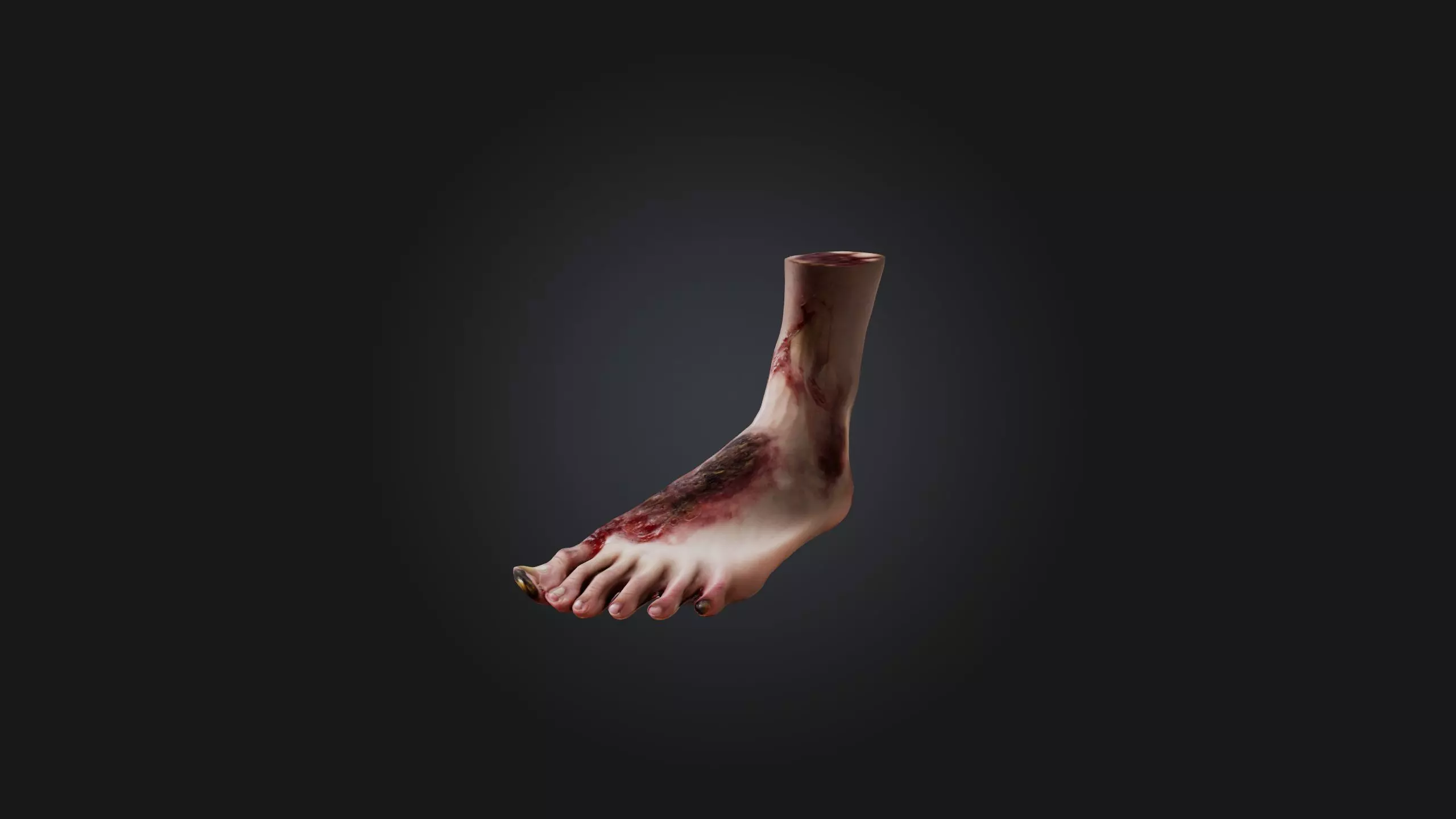 Infected Foot Low-poly 3D model_0