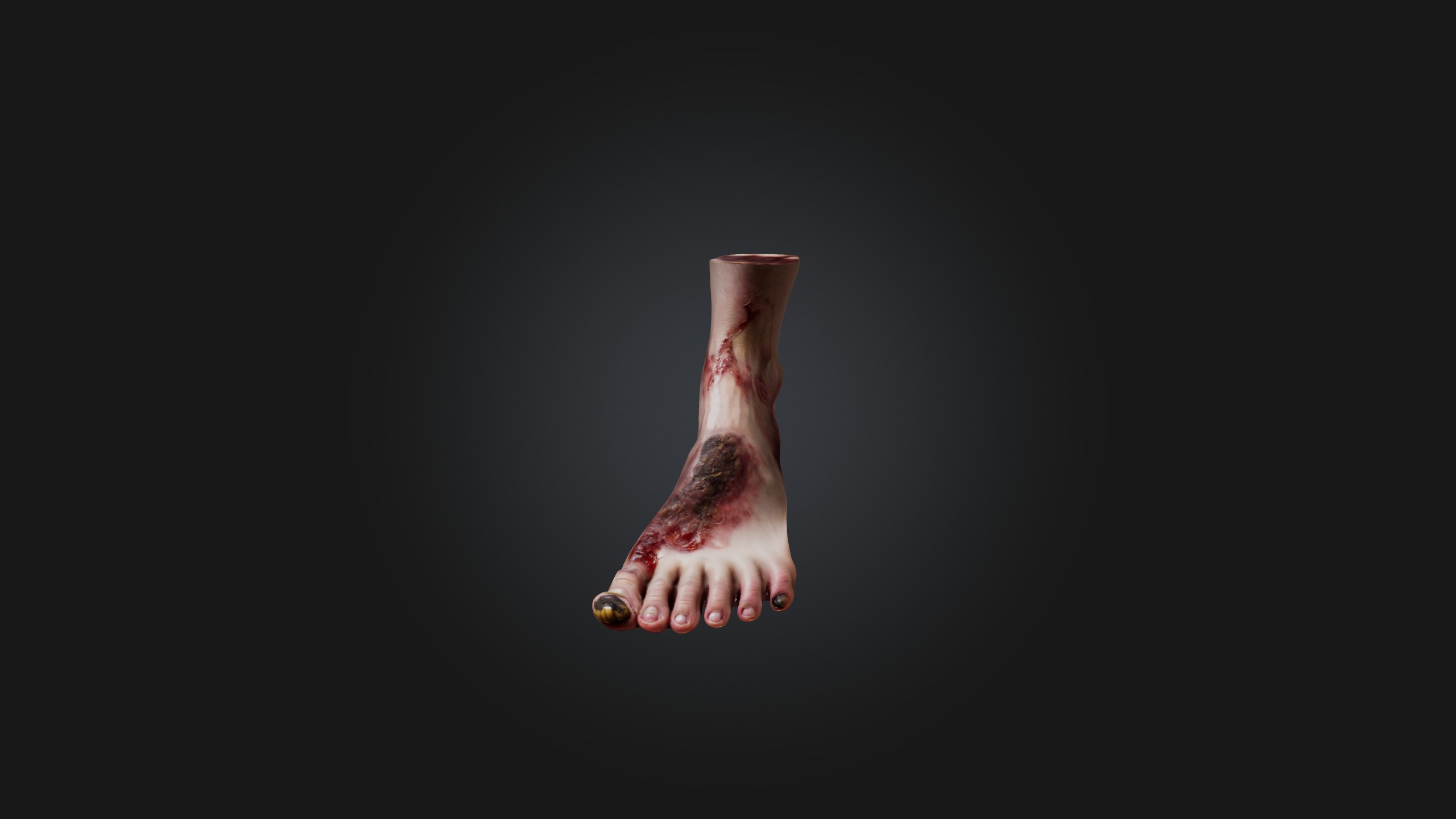Infected Foot Low-poly 3D model_1