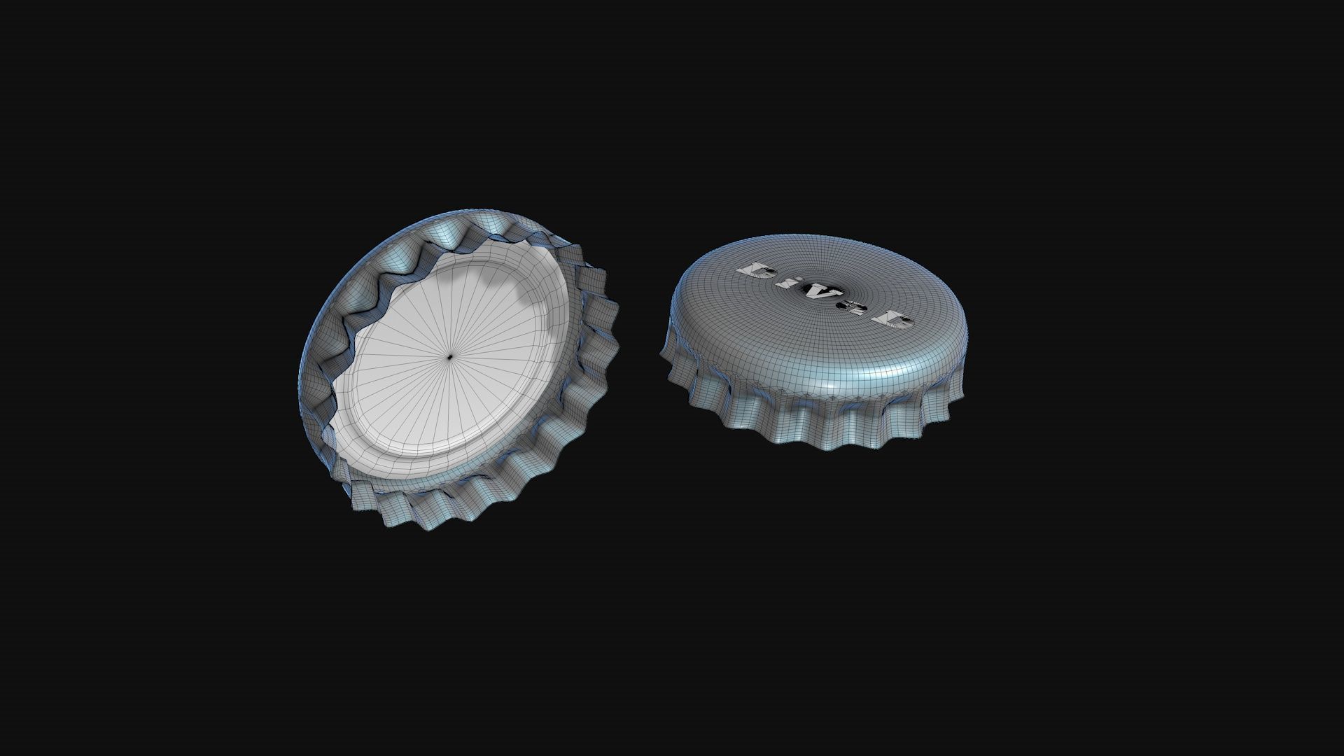 Metal bottle cap 3D model_7