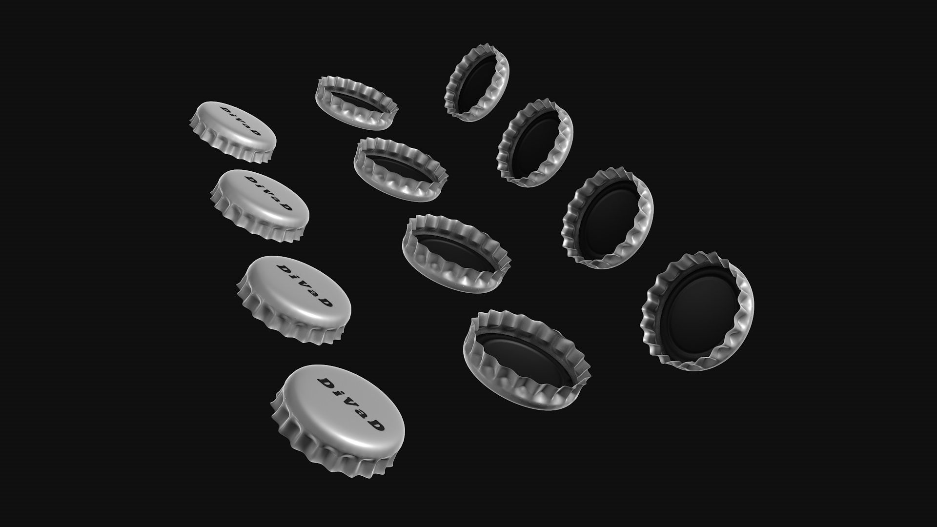 Metal bottle cap 3D model_6