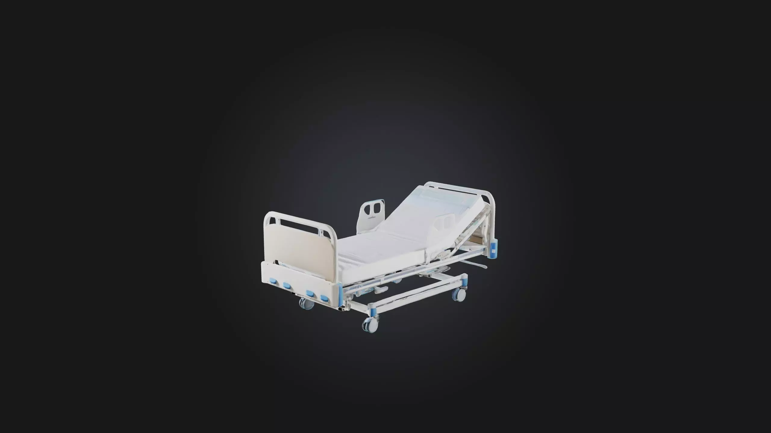 Hospital Bed Low-poly 3D model_0